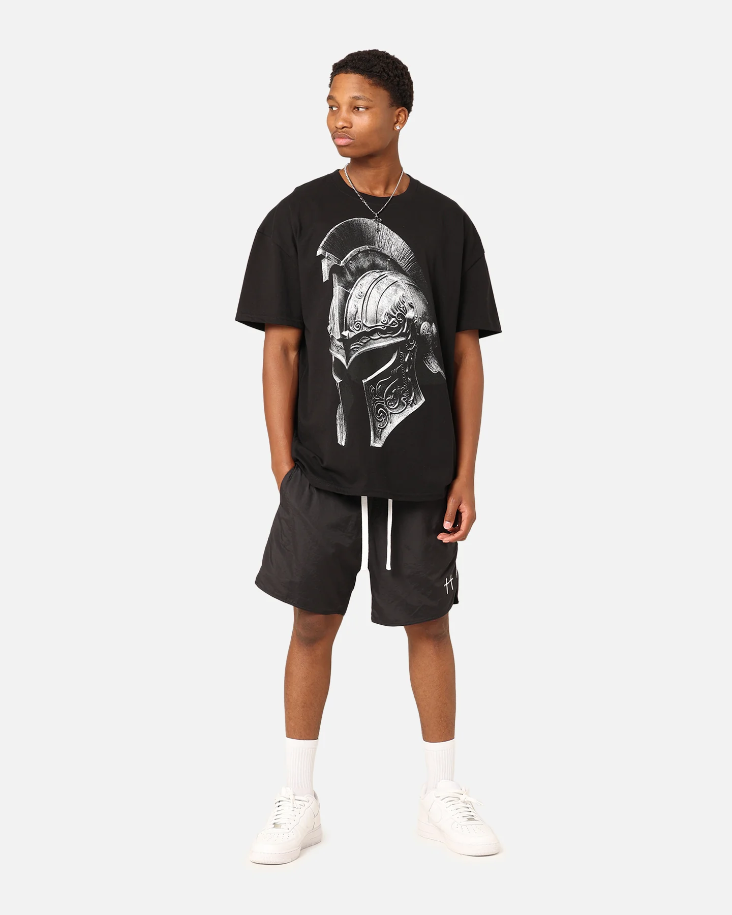 Saint Morta Relic Nylon Shorts Black/White - Image 9