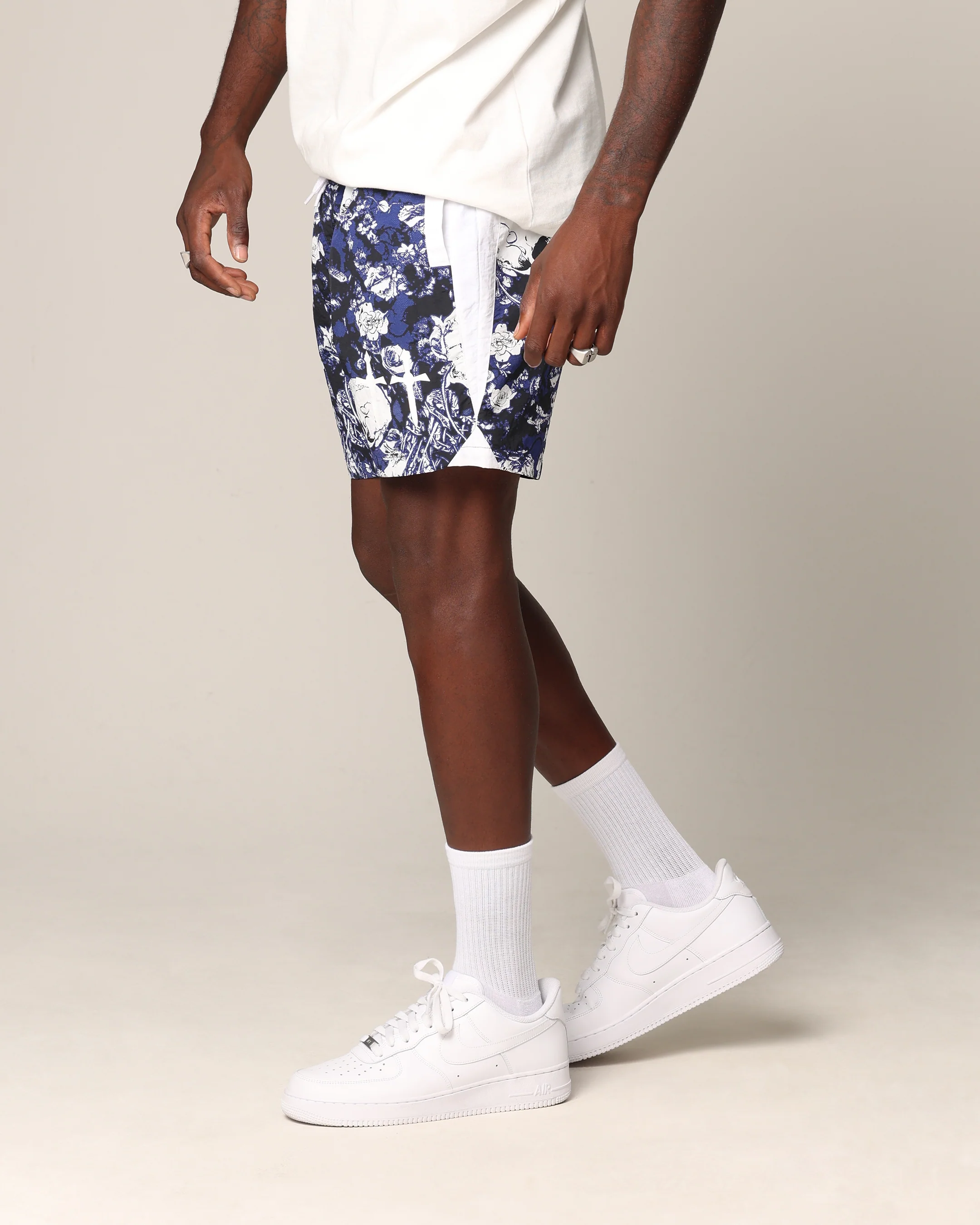 Saint Morta Relic Nylon Shorts Blue/White - Image 6