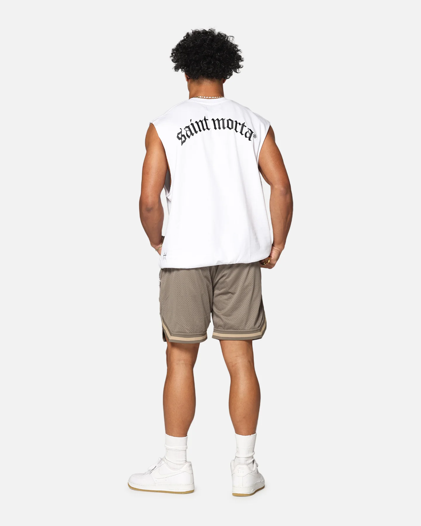 Saint Morta Rev Terry Cut Off Tank White - Image 3