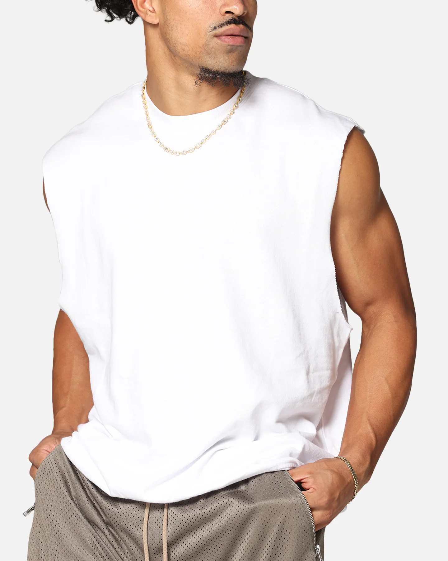 Saint Morta Rev Terry Cut Off Tank White - Image 8