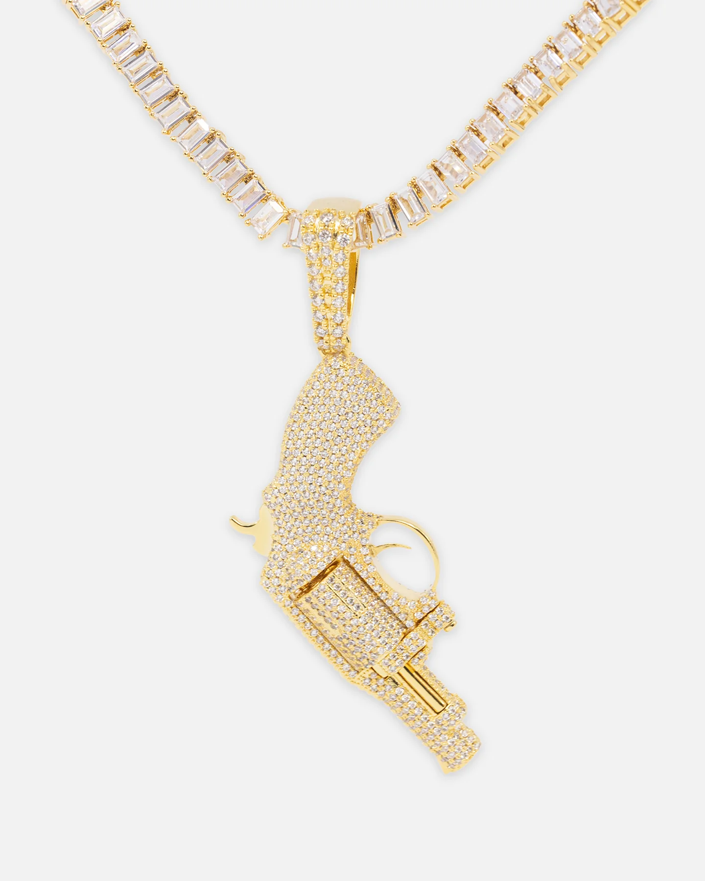 Saint Morta Revolver Pendant Iced Gold - Image 4