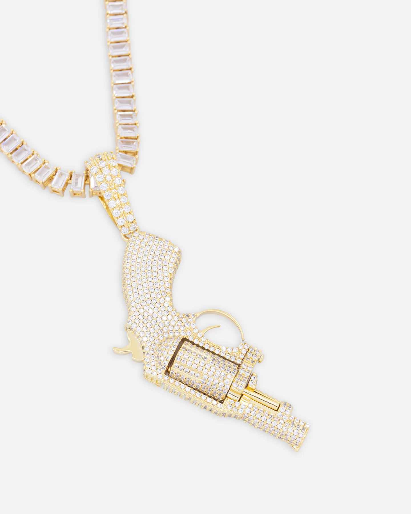Saint Morta Revolver Pendant Iced Gold - Image 6