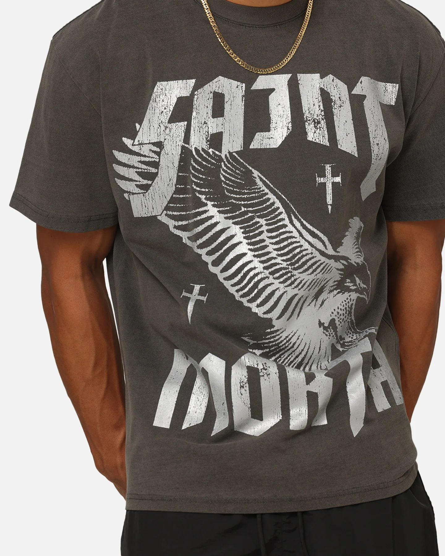 Saint Morta Ride Or Die Boxy T-Shirt Black Wash - Image 6