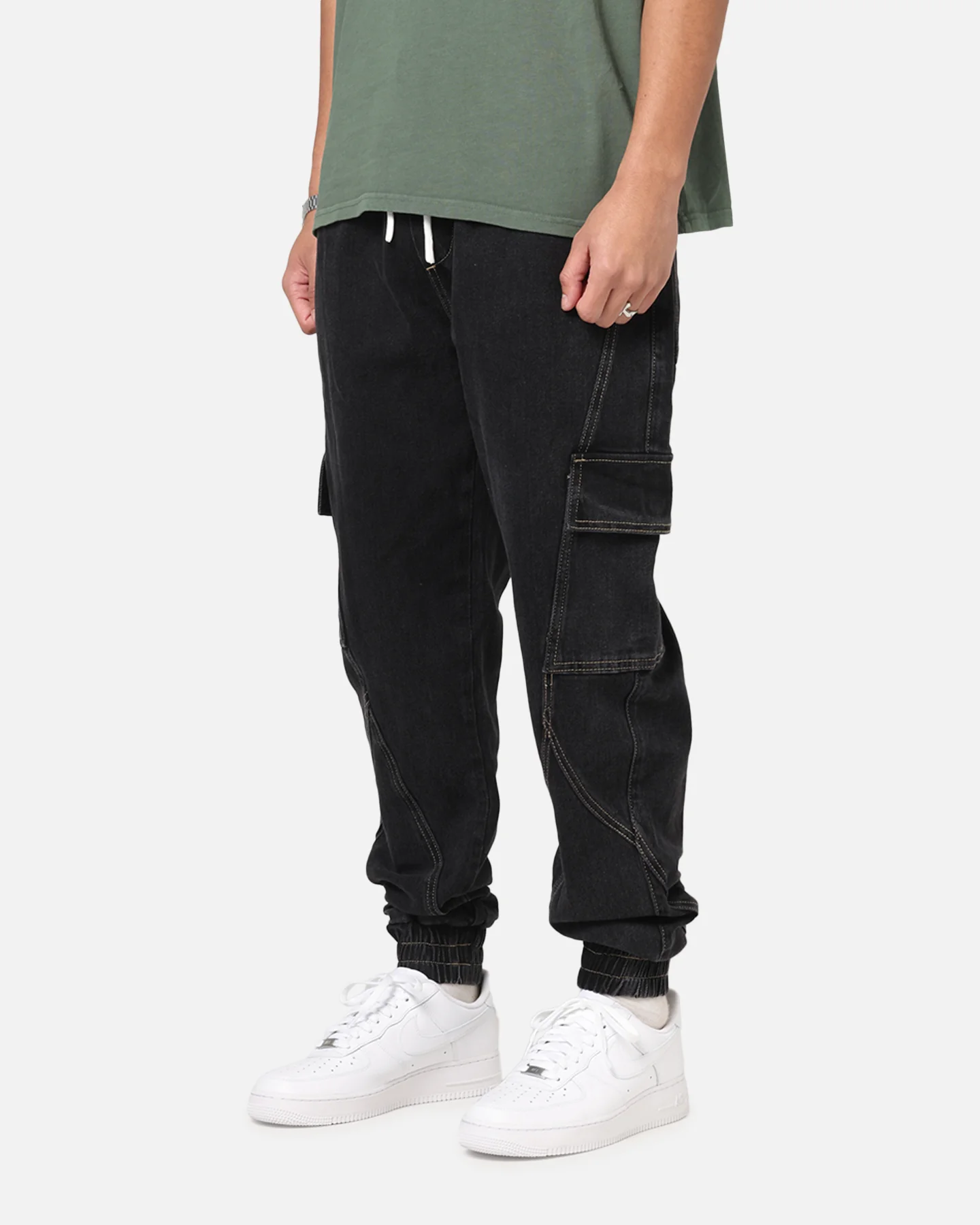 Saint Morta Rodeo Denim Joggers Black Shadow - Image 6