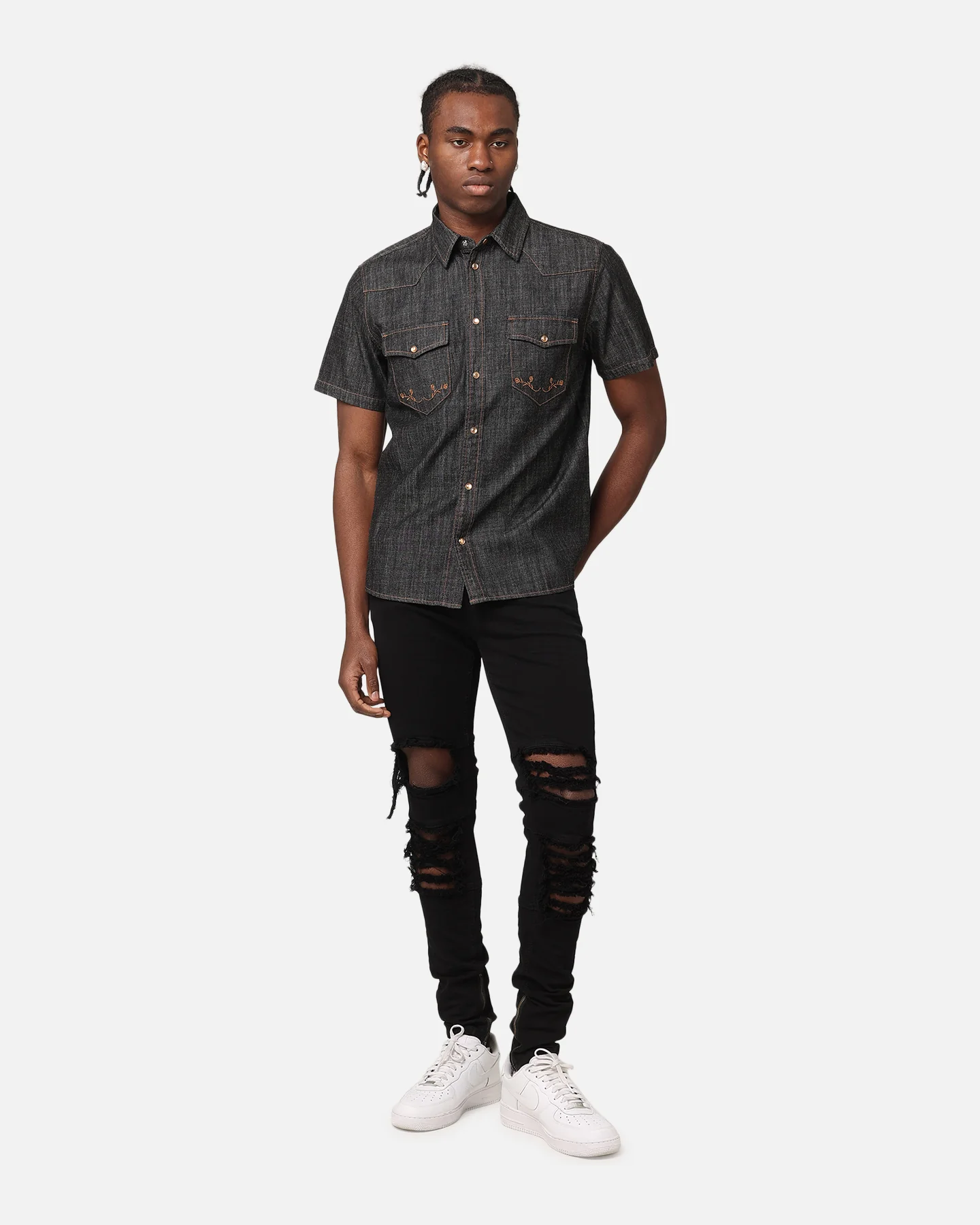 Saint Morta Rodeo Denim Shirt Black - Image 2
