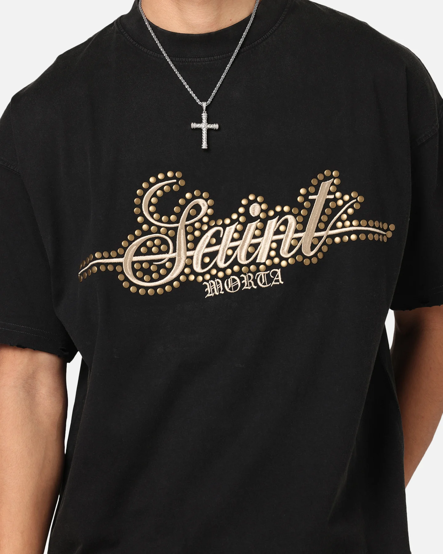 Saint Morta Rodeo Drive Boxy T-Shirt Black/Brown - Image 6