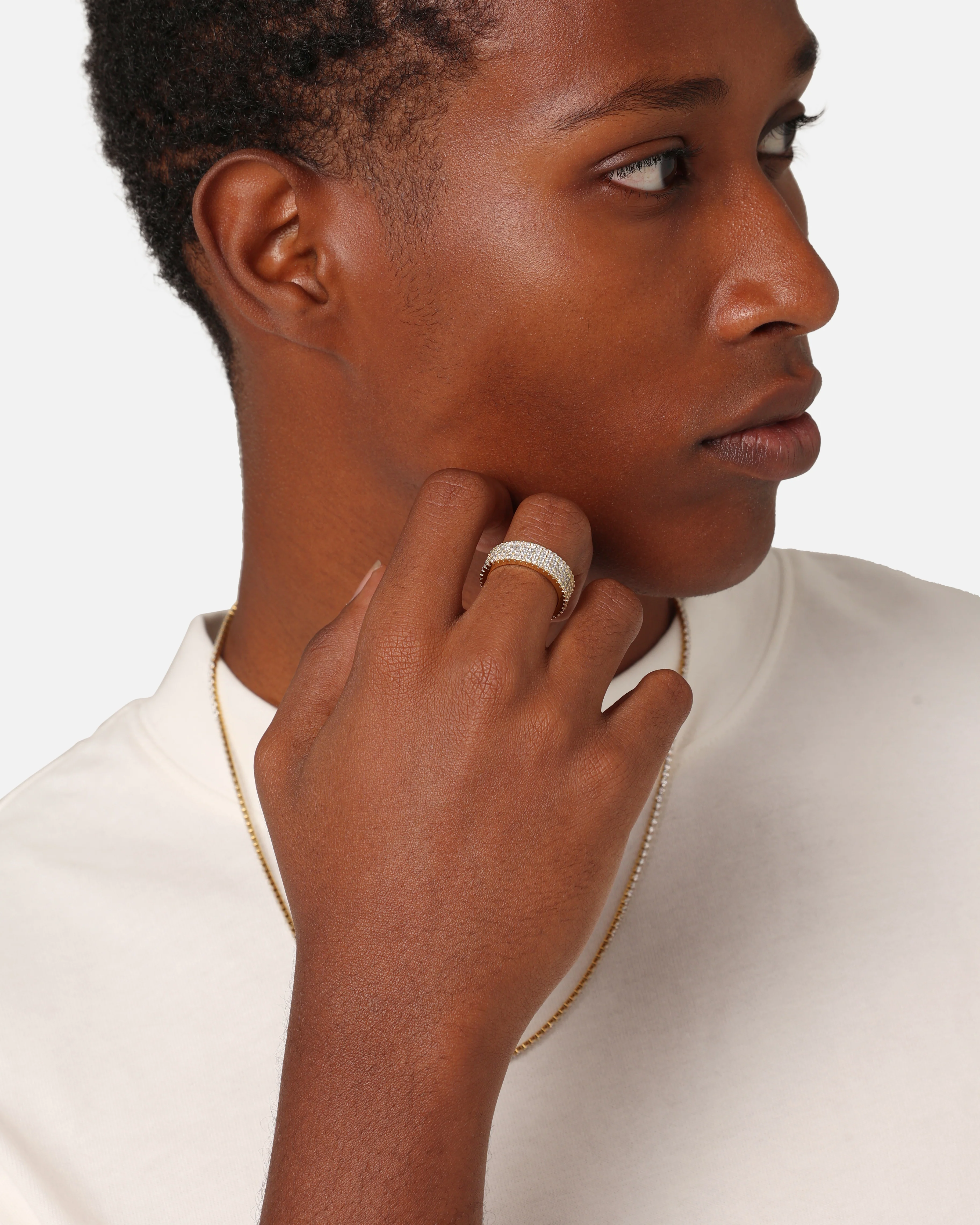Saint Morta Round Cut Iced Band Ring Iced Gold - Image 3
