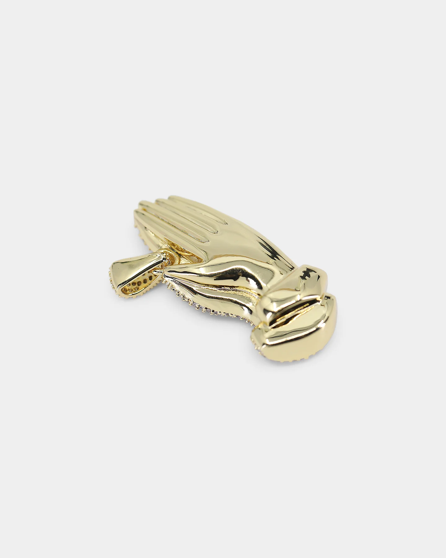 Saint Morta Iced Praying Hands Pendant Iced Gold - Image 7