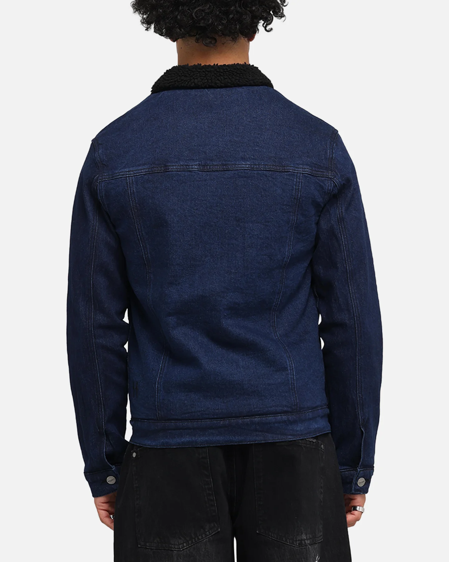 Saint Morta Sherpa Denim Zip Jacket Indigo/Black - Image 2
