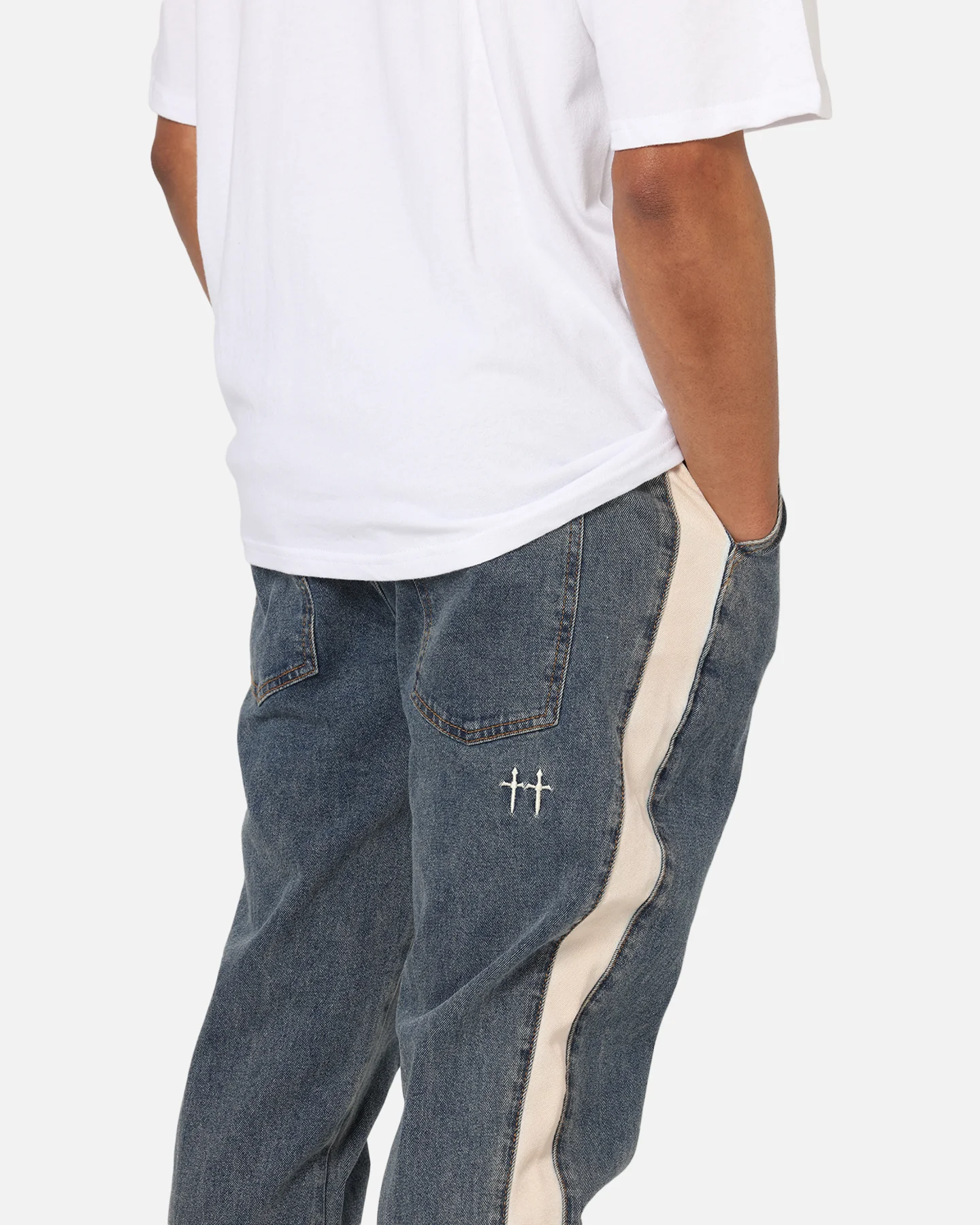 Saint Morta Sidewinder Denim Joggers Dirty Denim - Image 4