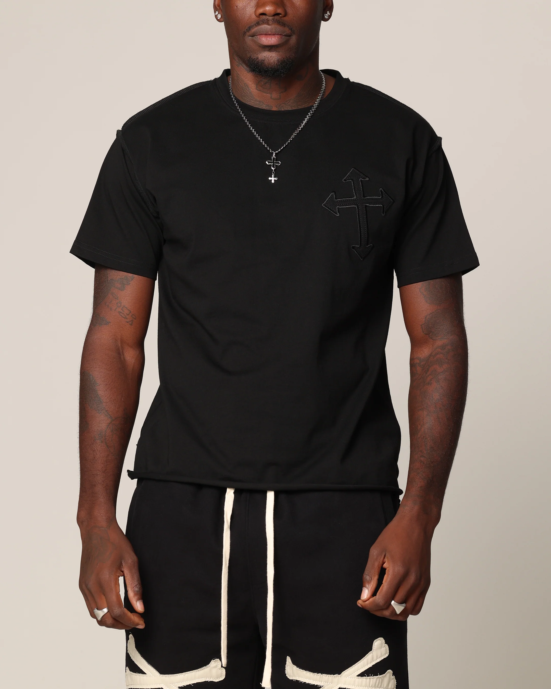 Saint Morta Sorrows Cut T-Shirt Black - Image 2