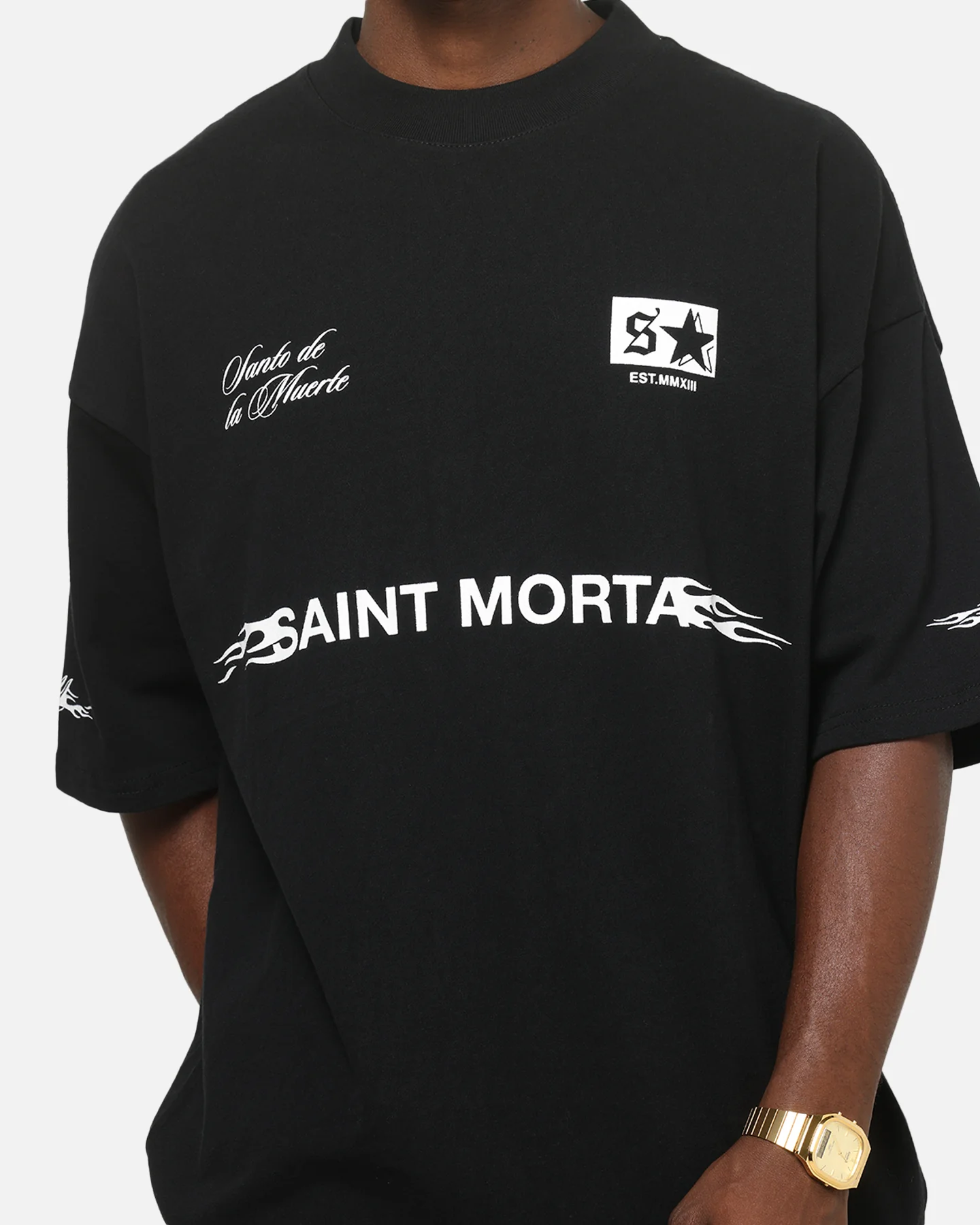 Saint Morta Speed Racing Boxy T-Shirt Black - Image 6