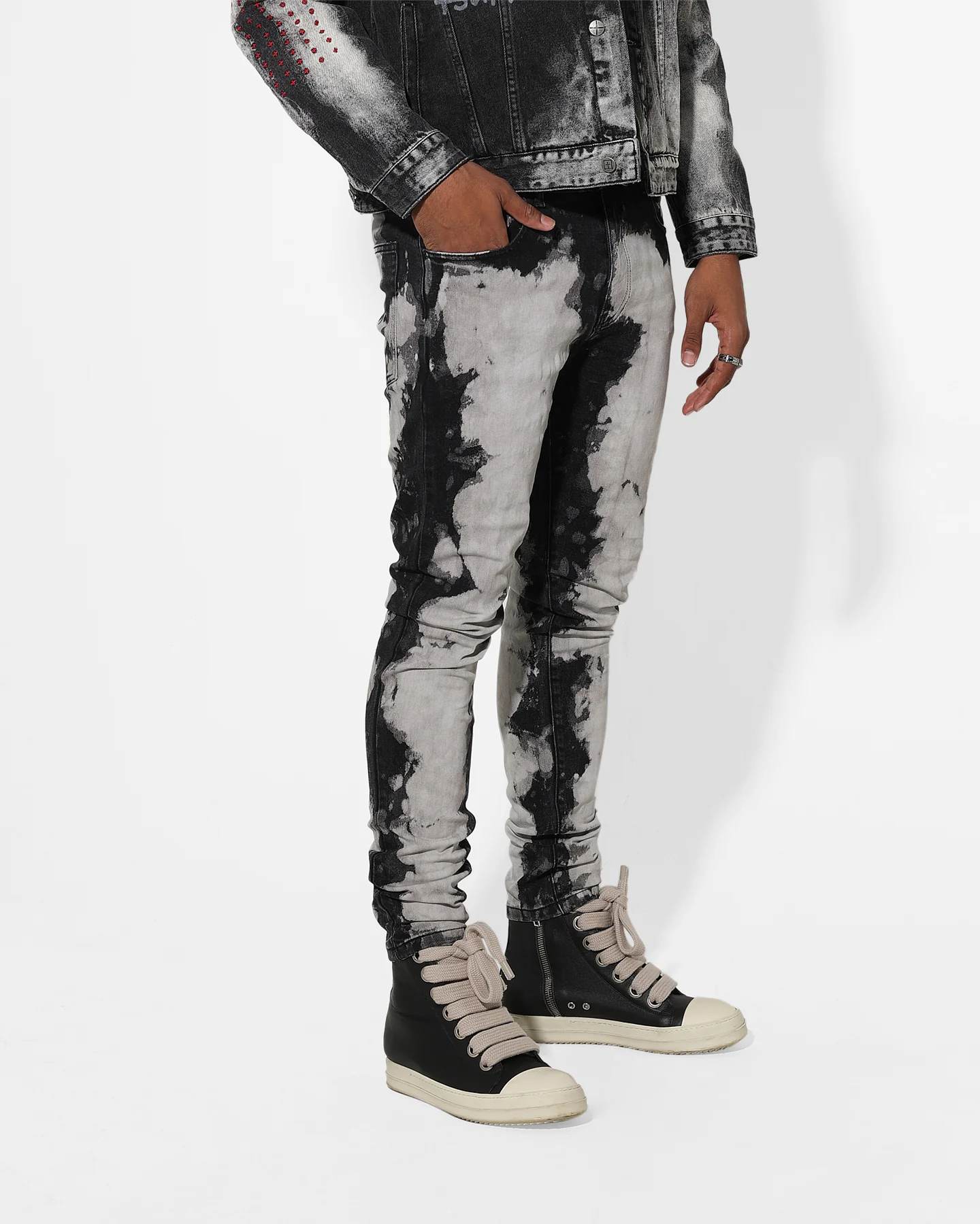 Saint Morta Splat Jeans Black/Grey - Image 5