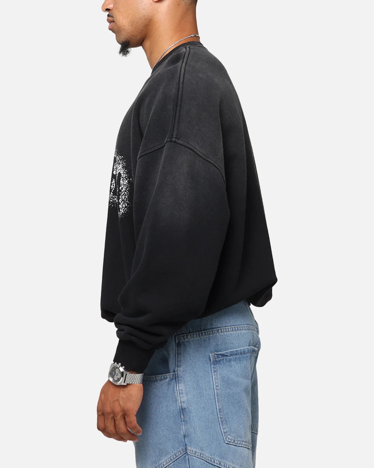 Saint Morta Spray Logo Crewneck Black - Image 5