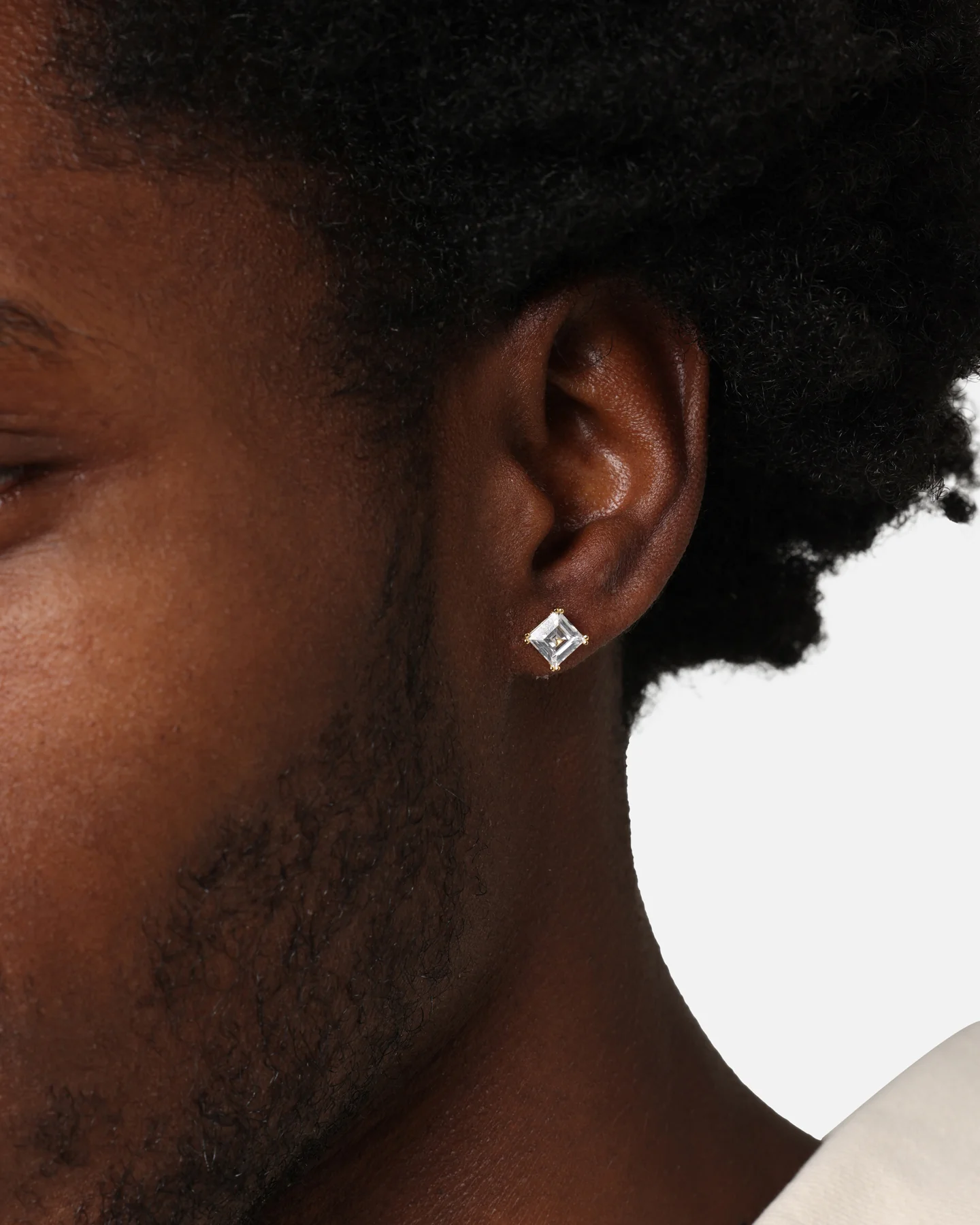 Saint Morta Square Cut Earrings Iced Gold - Image 2