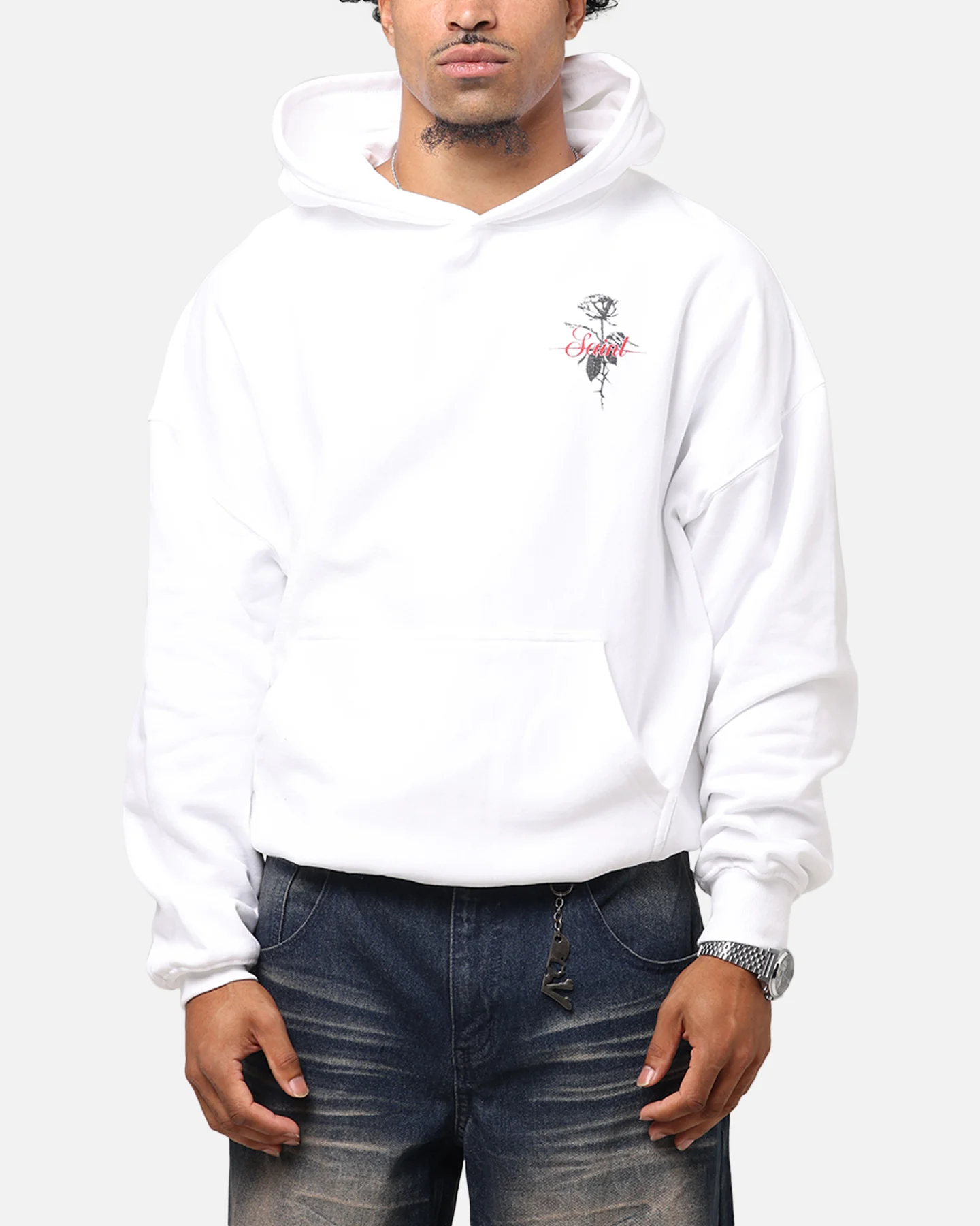 Saint Morta St Valentines Boxy Hoodie White - Image 2