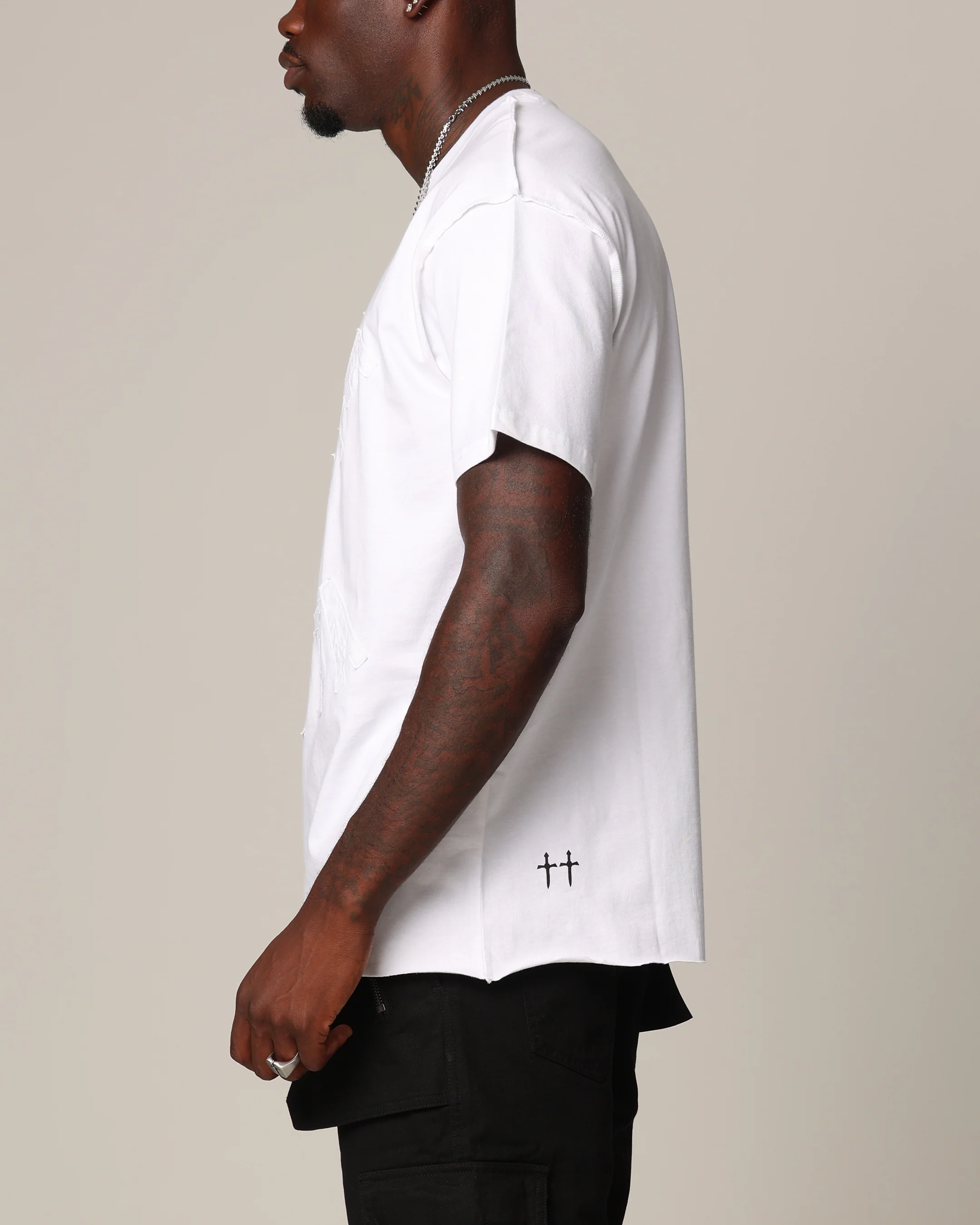 Saint Morta State Of Morta Appliqué T-Shirt White - Image 5