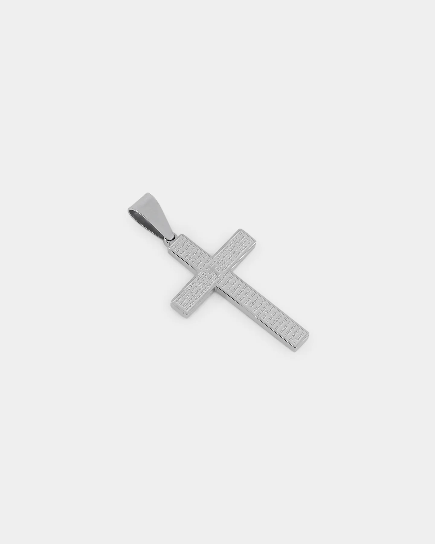 Saint Morta Textured Cross Pendant White Gold - Image 5