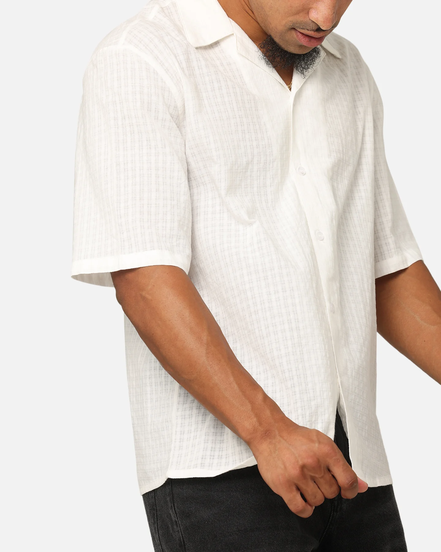 Saint Morta Textured Short Sleeve Shirt White - Image 6