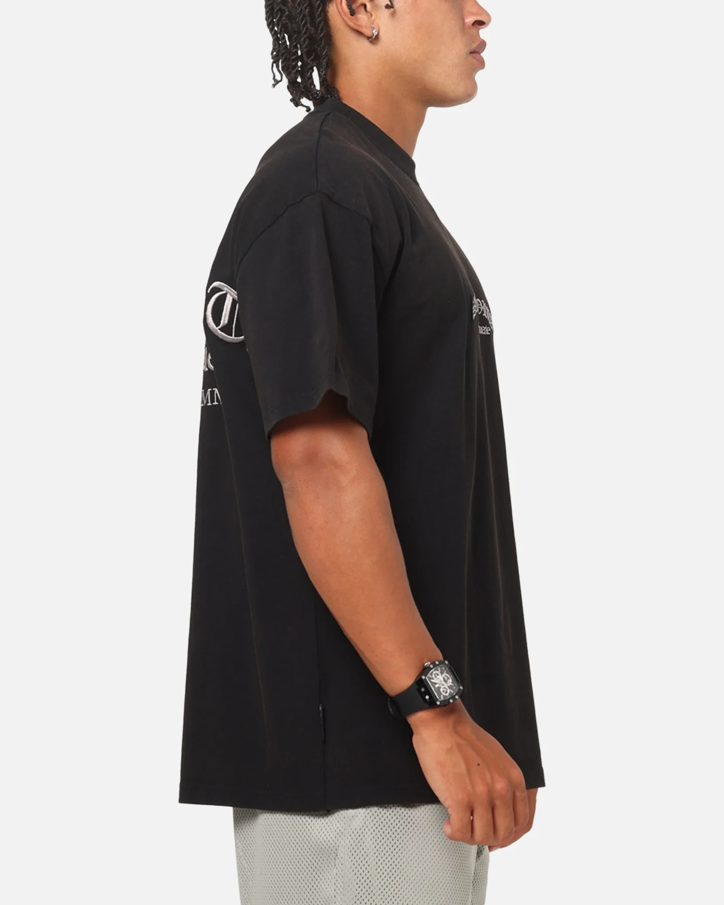 Saint Morta The Cross Boxy T-Shirt Black Acidwash - Image 6