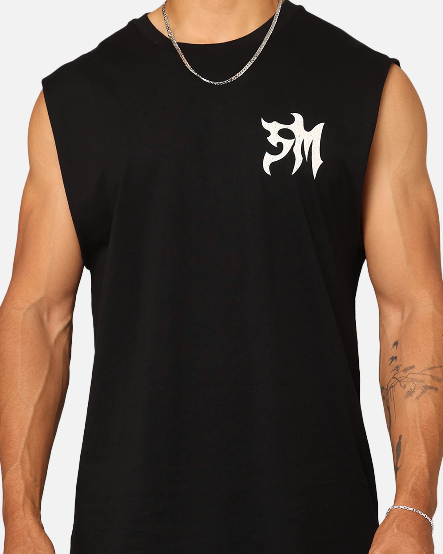 Saint Morta Tribe Oversized Muscle T-Shirt Black - Image 3