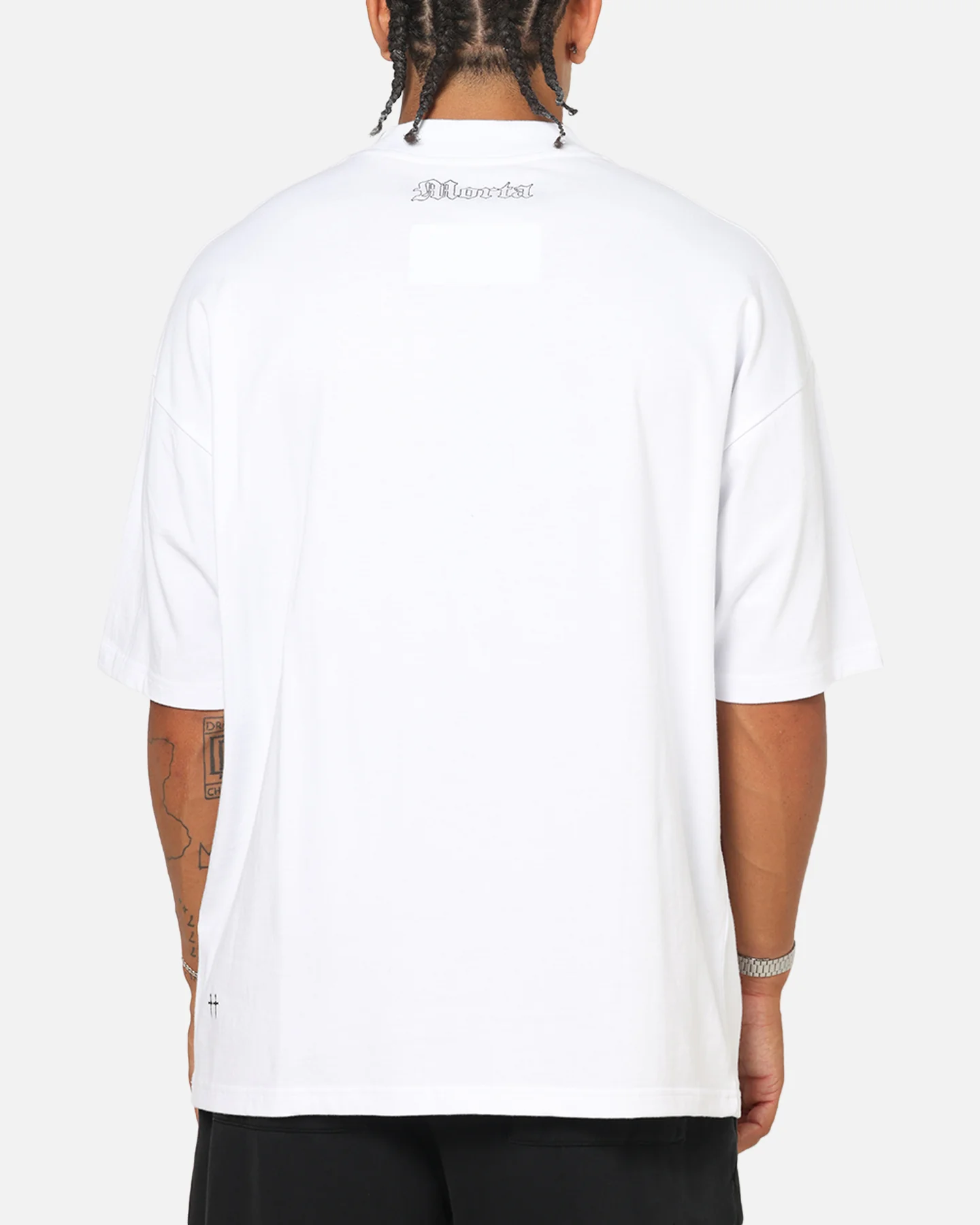Saint Morta Vigil Mock Neck T-Shirt White - Image 3