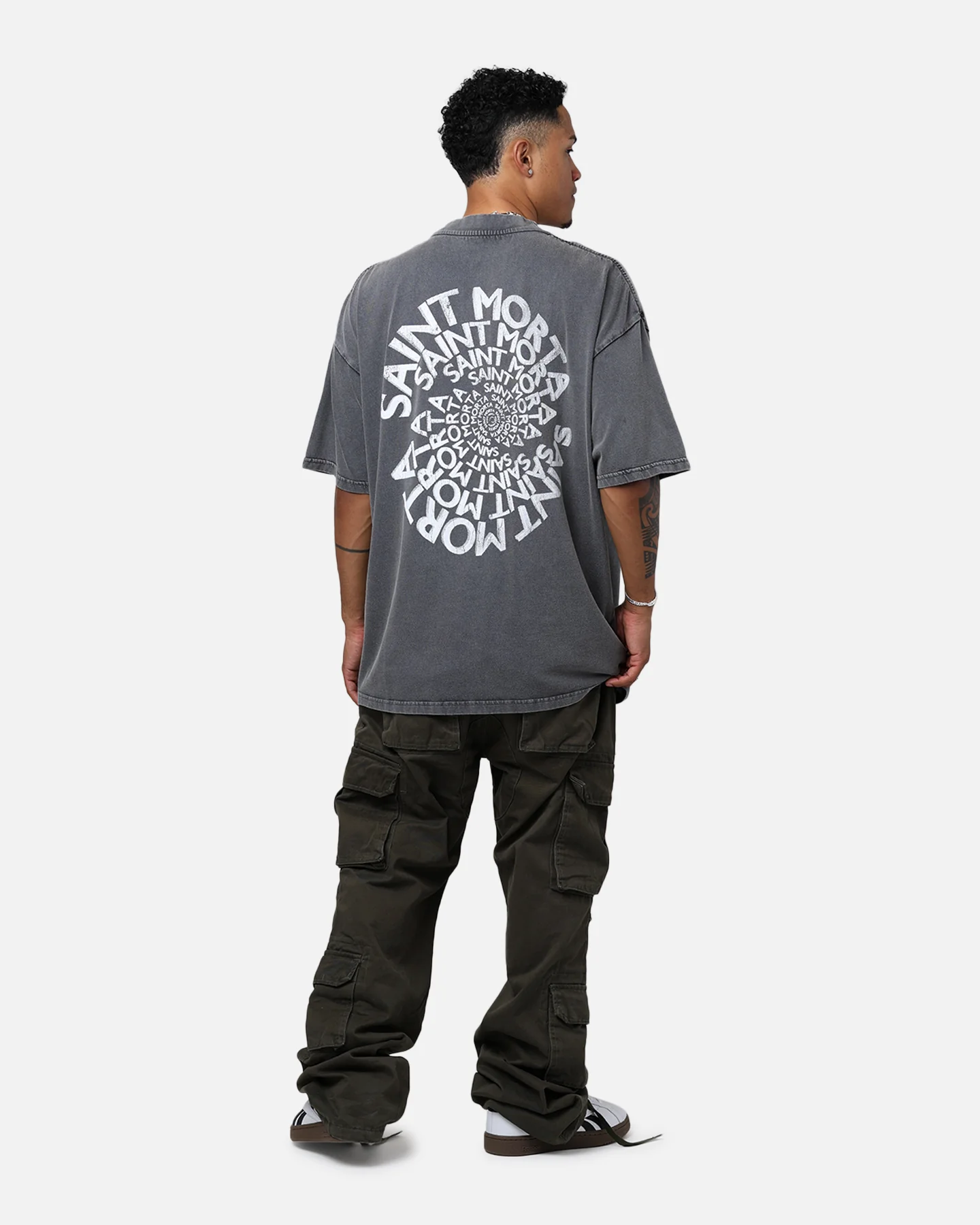 Saint Morta Vortex Mock T-Shirt Washed Charcoal - Image 6