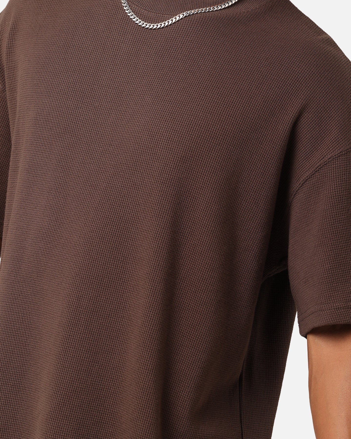 Saint Morta Waffle T-Shirt Chocolate Brown - Image 6