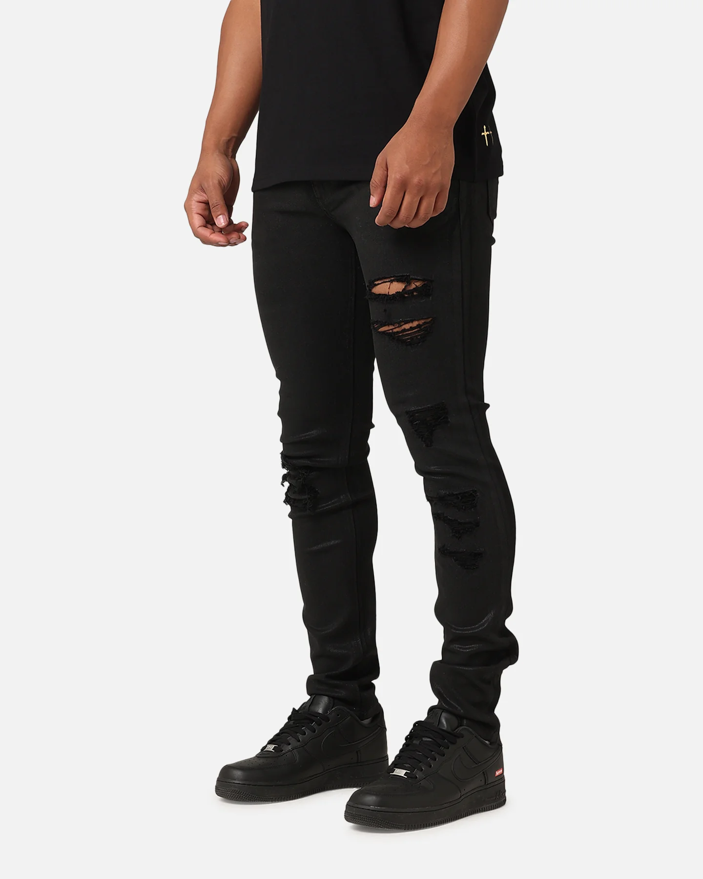 Saint Morta Wax Destroy Dynasty Jeans Black - Image 5