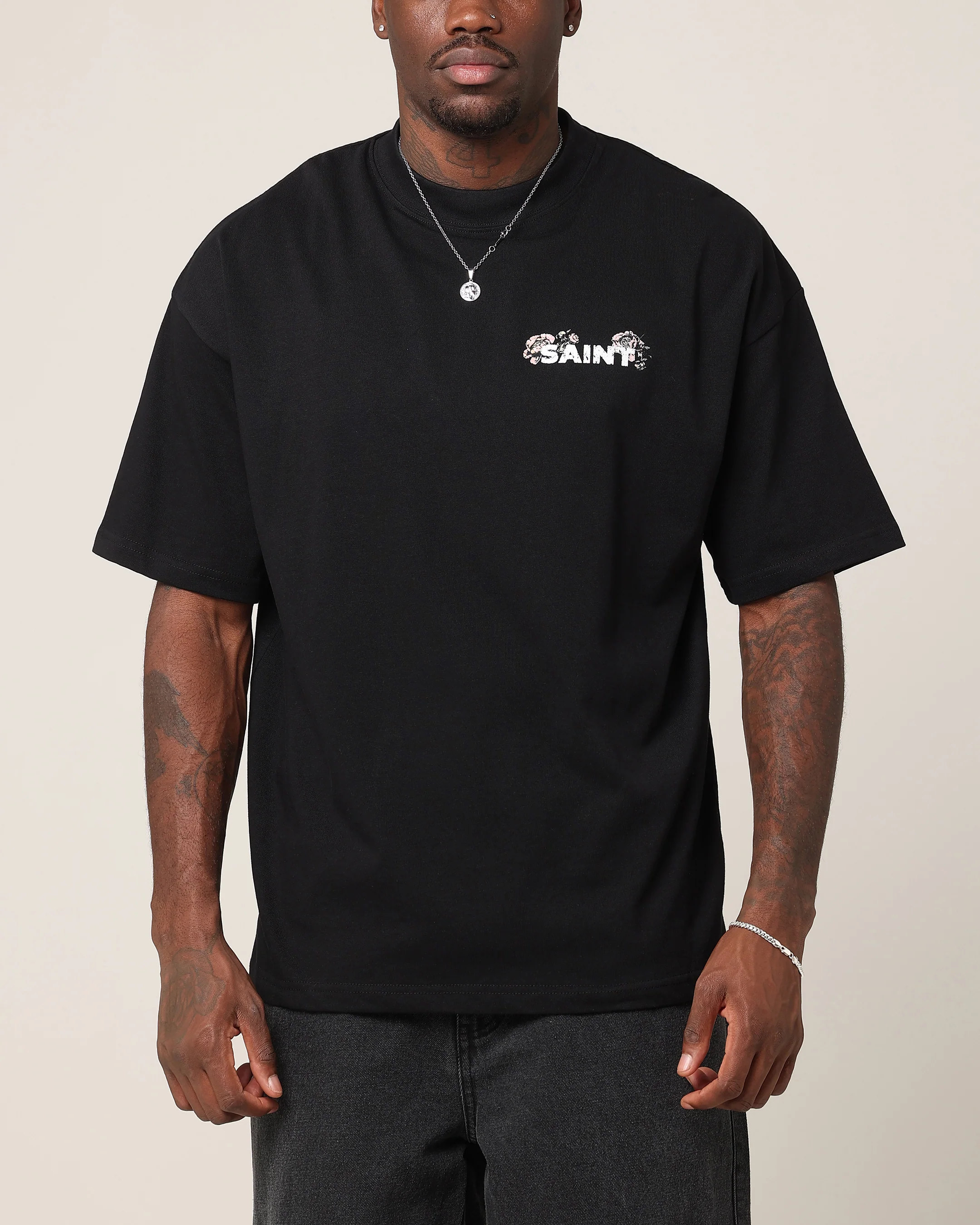 Saint Morta Wildflower T-Shirt Black - Image 2