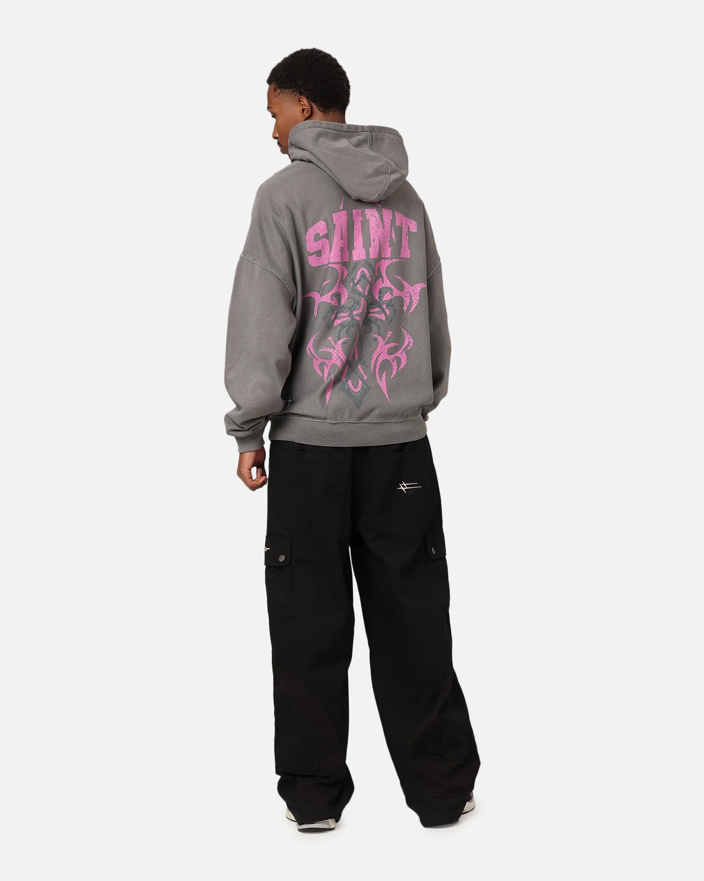 Saint Morta Wraith Crucifix Hoodie Washed Charcoal - Image 3