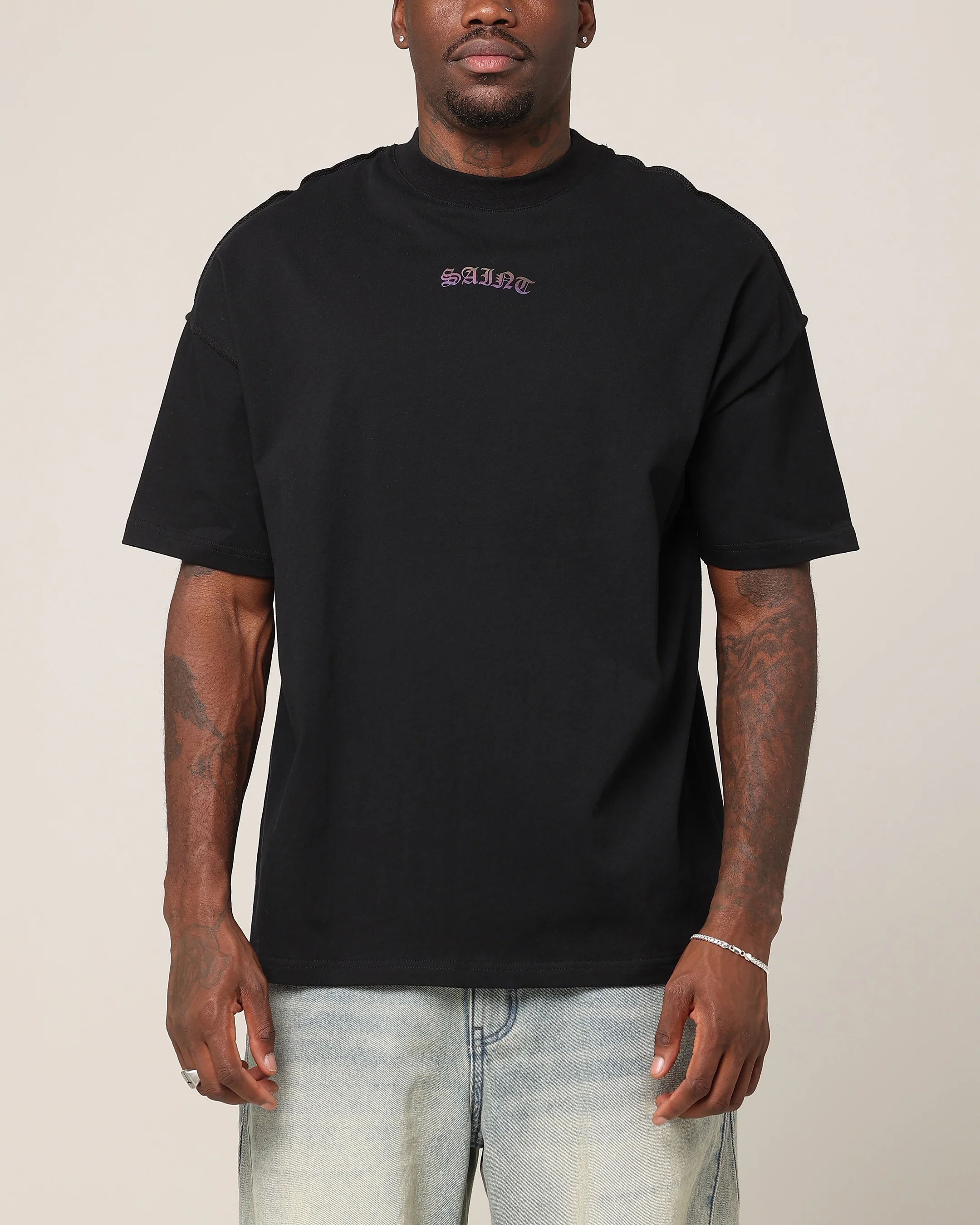 Saint Morta Year Of The Dragon Boxy T-Shirt Black/Iridescen - Image 3