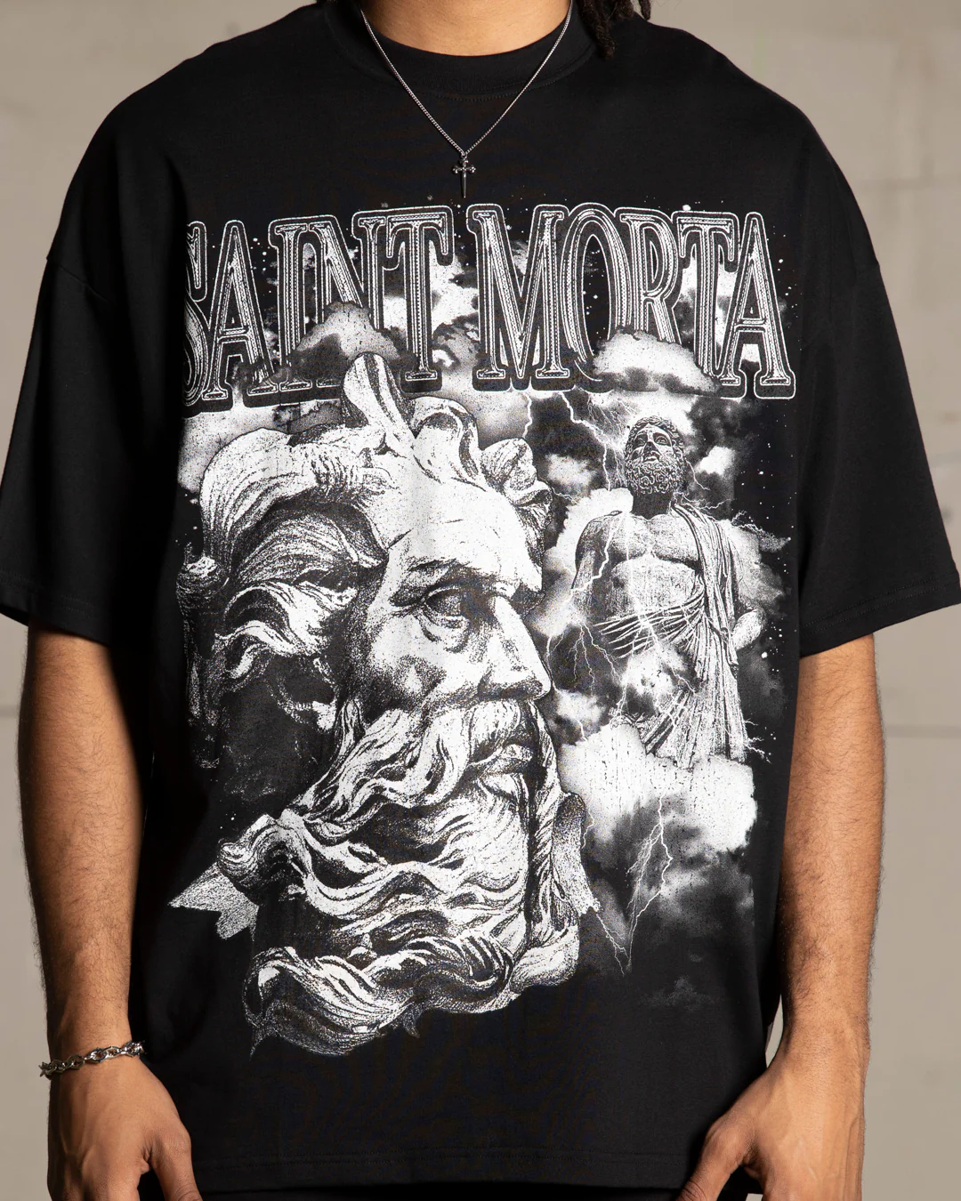 Saint Morta Zeus Boxy T-Shirt Black - Image 4
