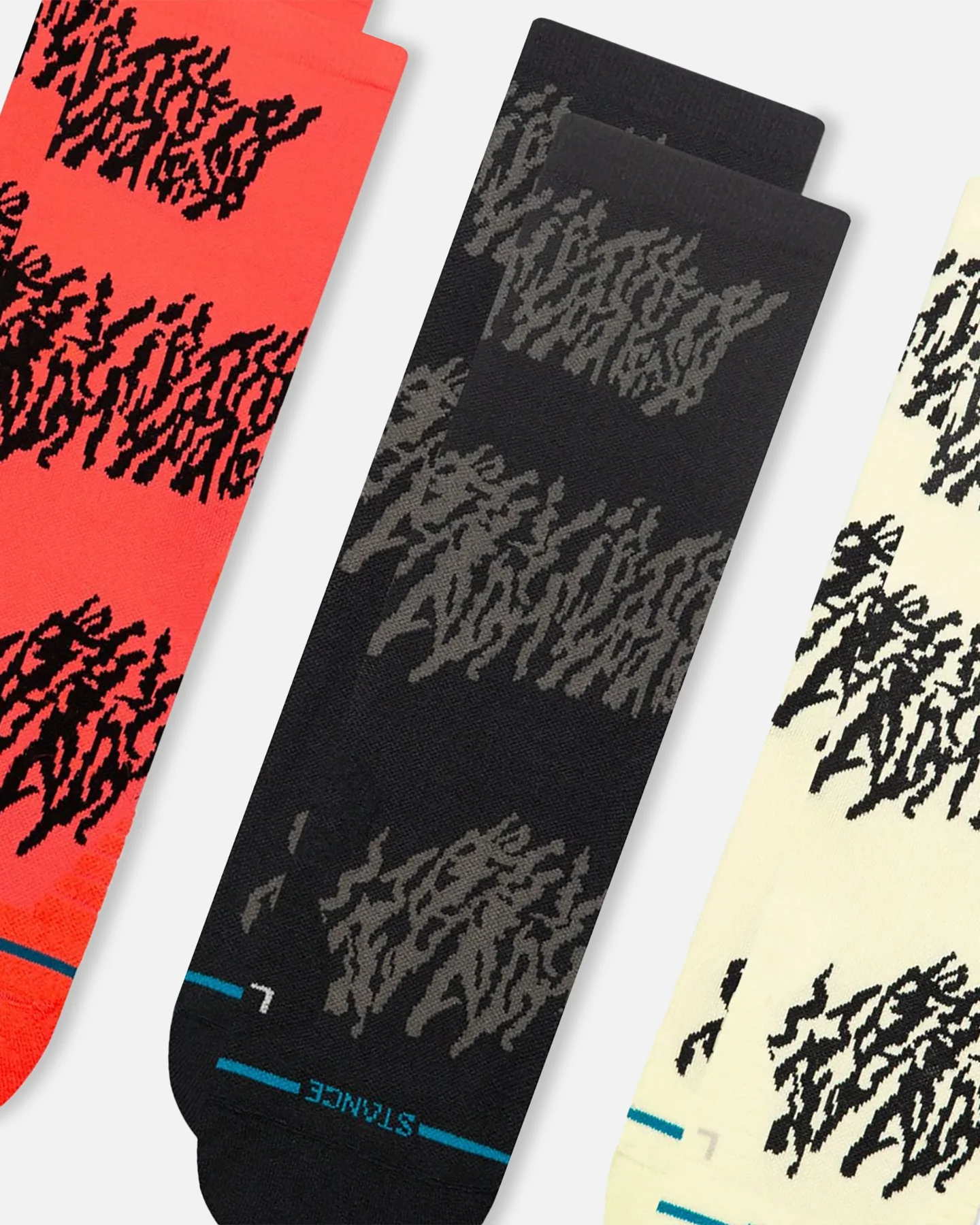 Stance Glacier Light Crew Socks 3 Pack Neon Pink - Image 2