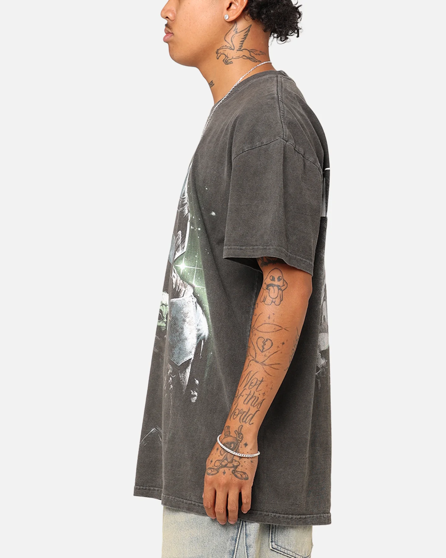 Star Wars The Mandalorian Heavyweight T-Shirt Black Wash - Image 6