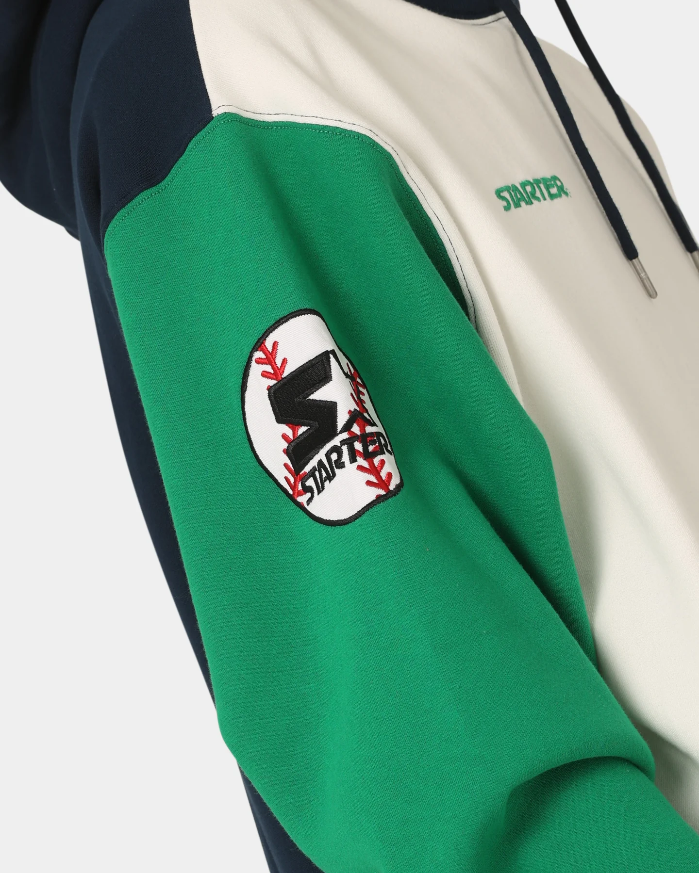 Starter Athletic Panel Hoodie Navy/Green - Image 7