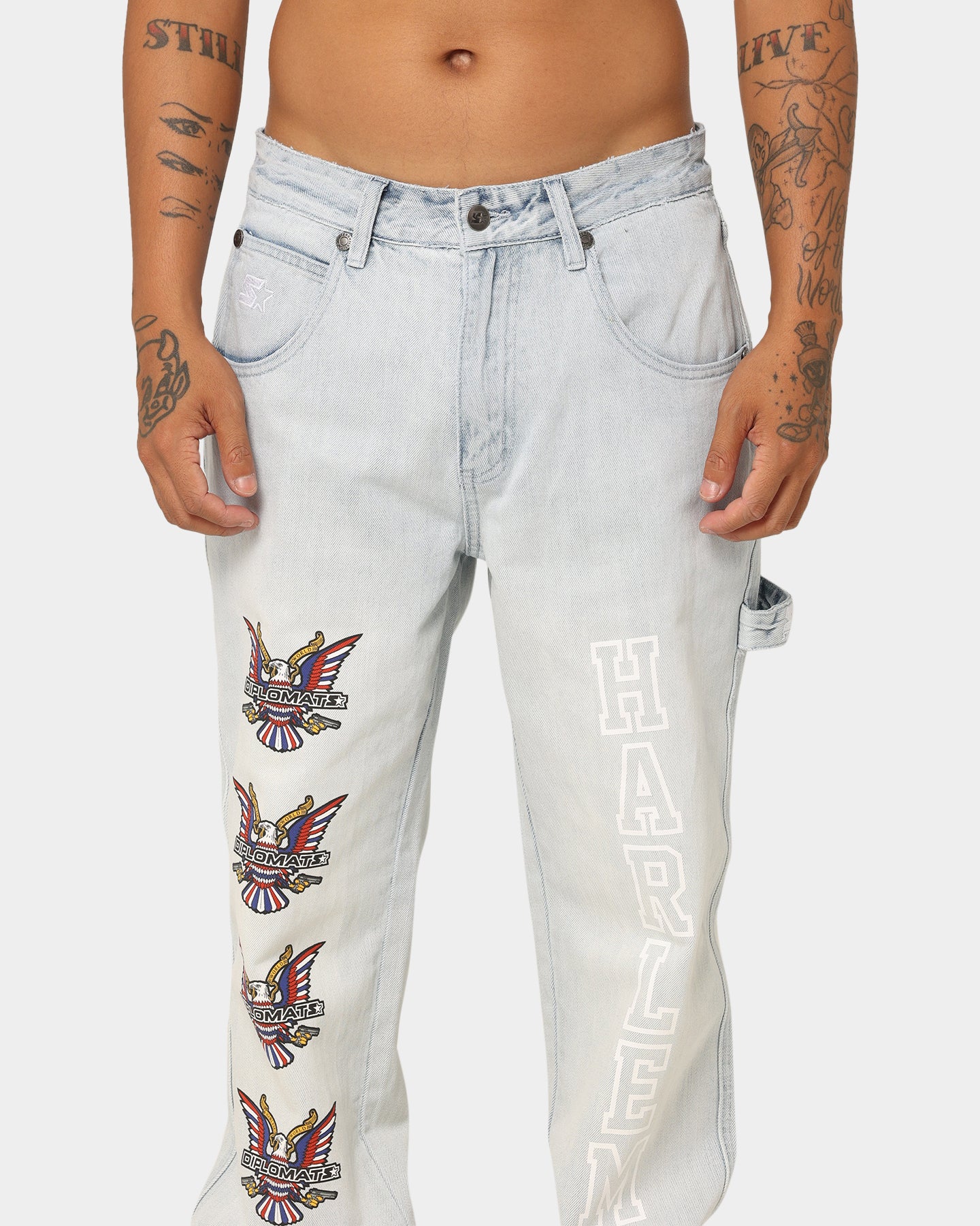 Starter X Diplomats 95 Relaxed Jeans Snow Wash - Image 7