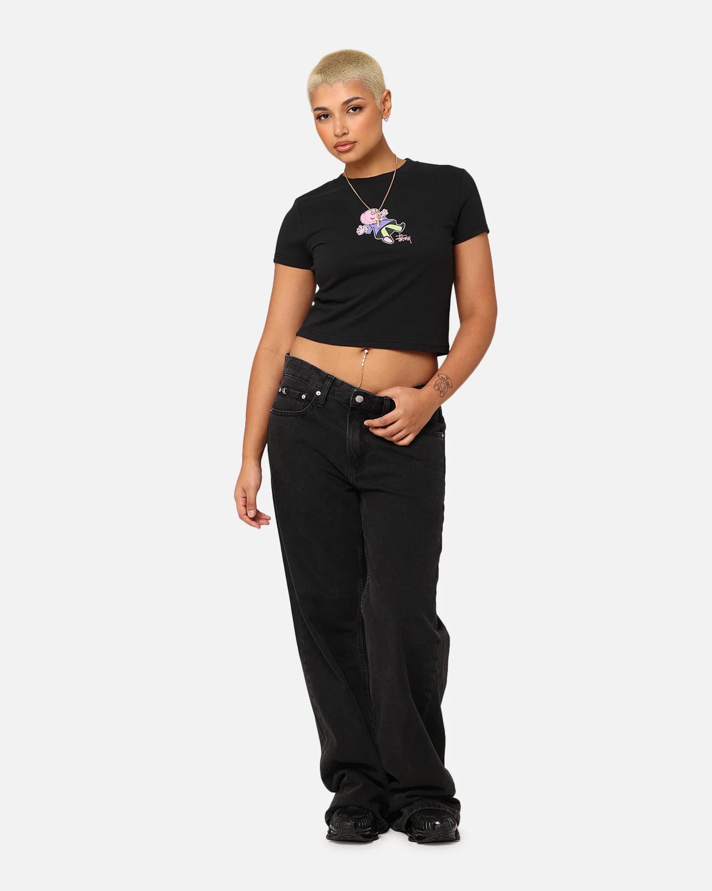 Stüssy Women's Dollie Slim T-Shirt Black - Image 2