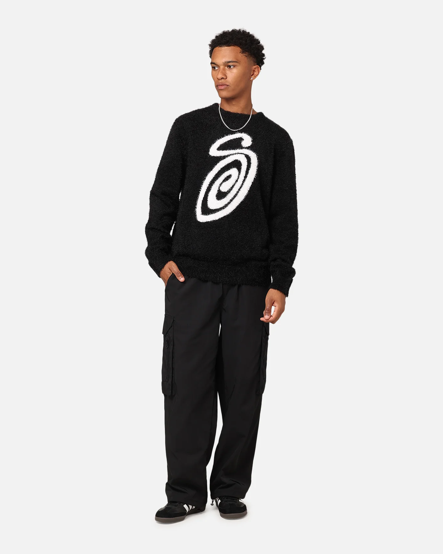 Stussy Fluffy Sweater Black - Image 2