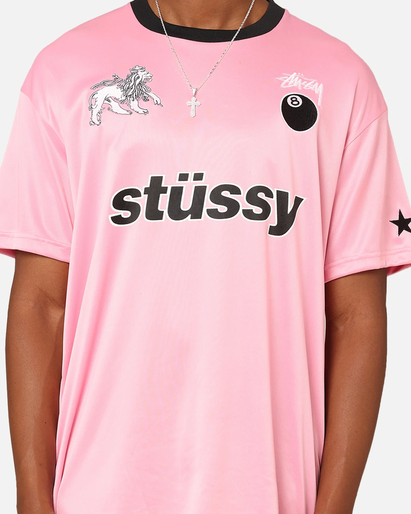 Stussy Football T-Shirt Pink - Image 4