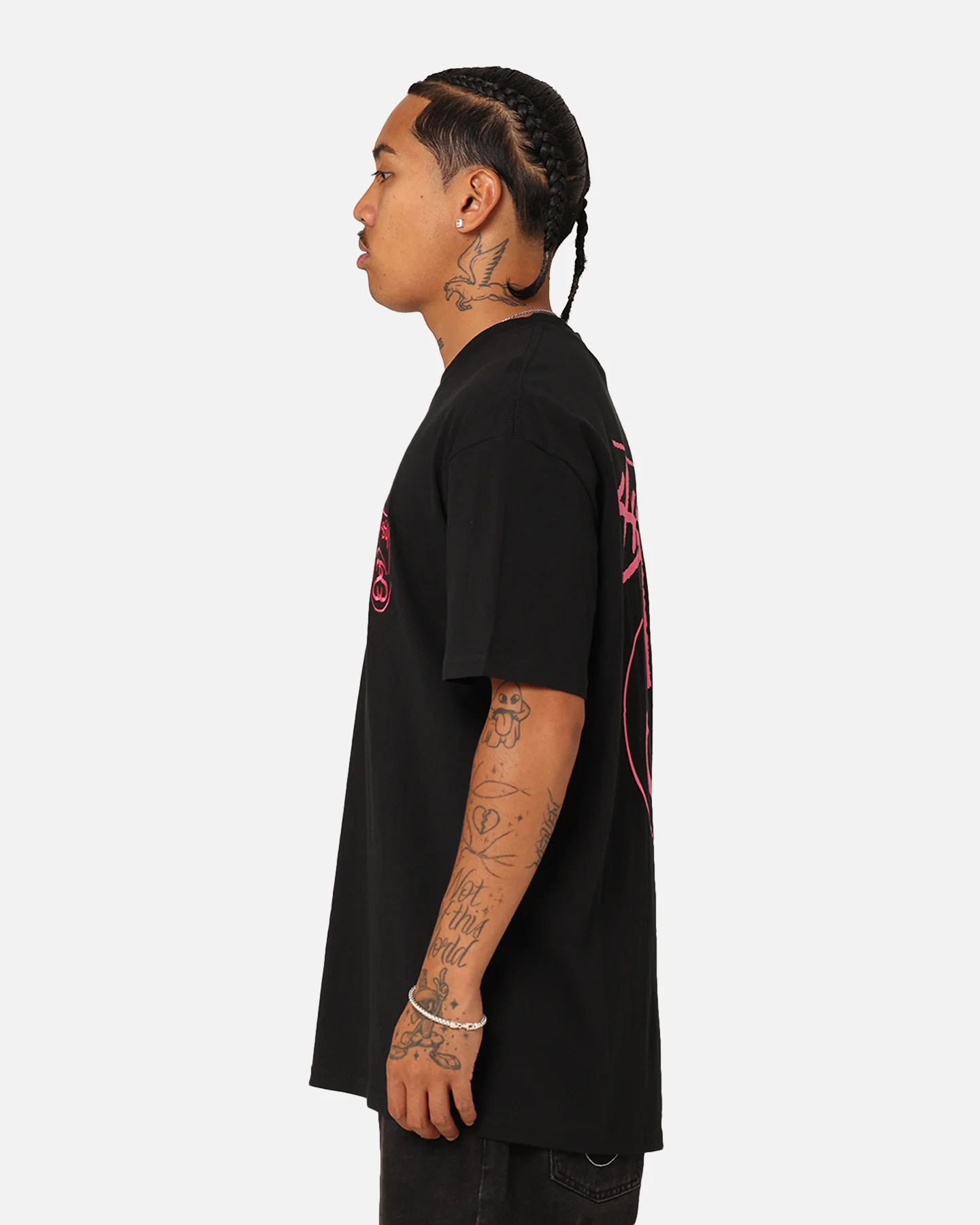 Stussy SS Link T-Shirt Black/Pink - Image 7