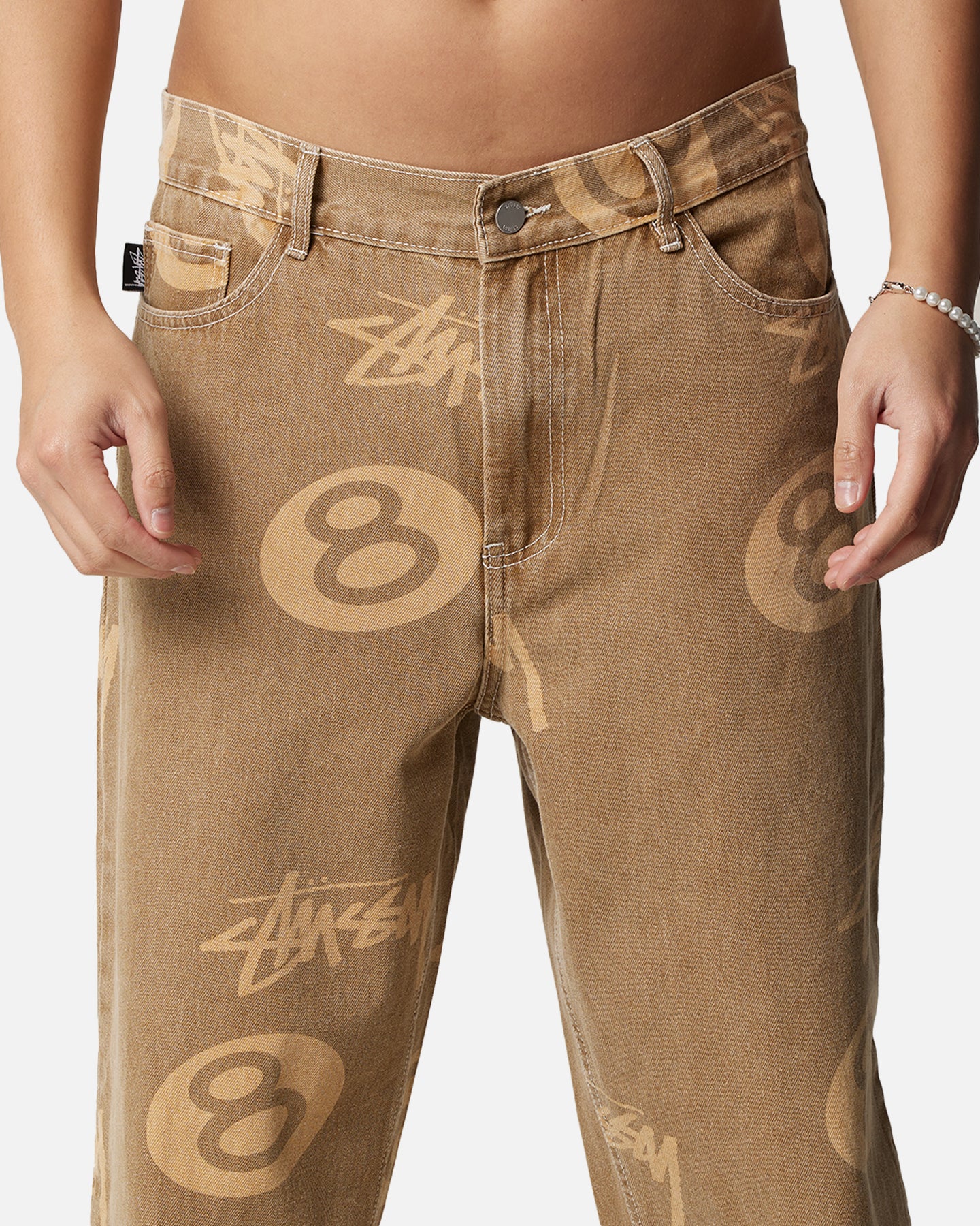Stussy Stock 8 Ball Jeans Tan Denim - Image 7