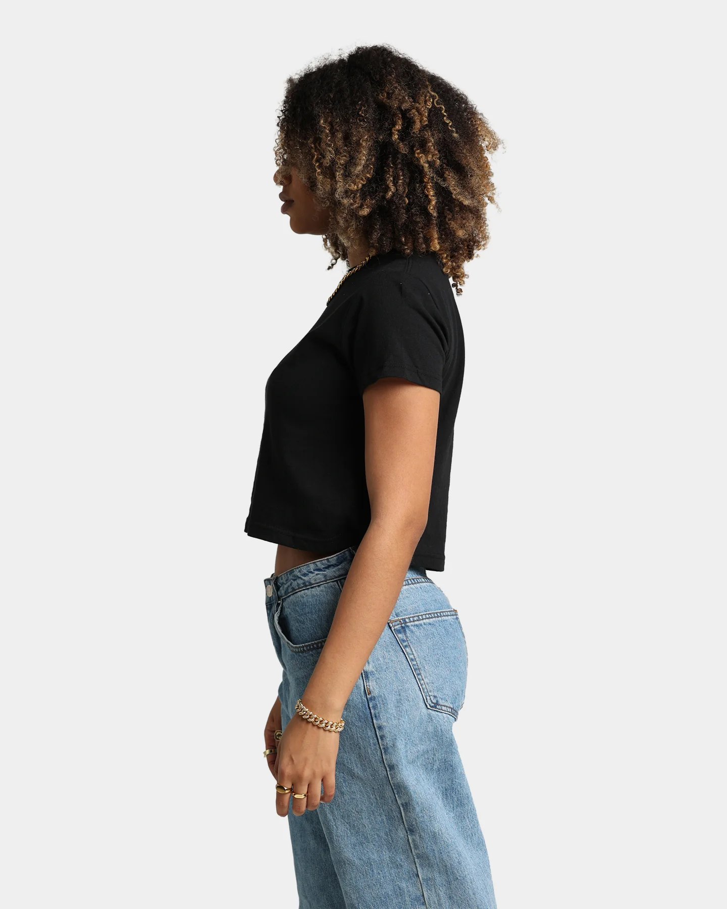 Stussy Women's Graffiti Slim T-Shirt Black - Image 6