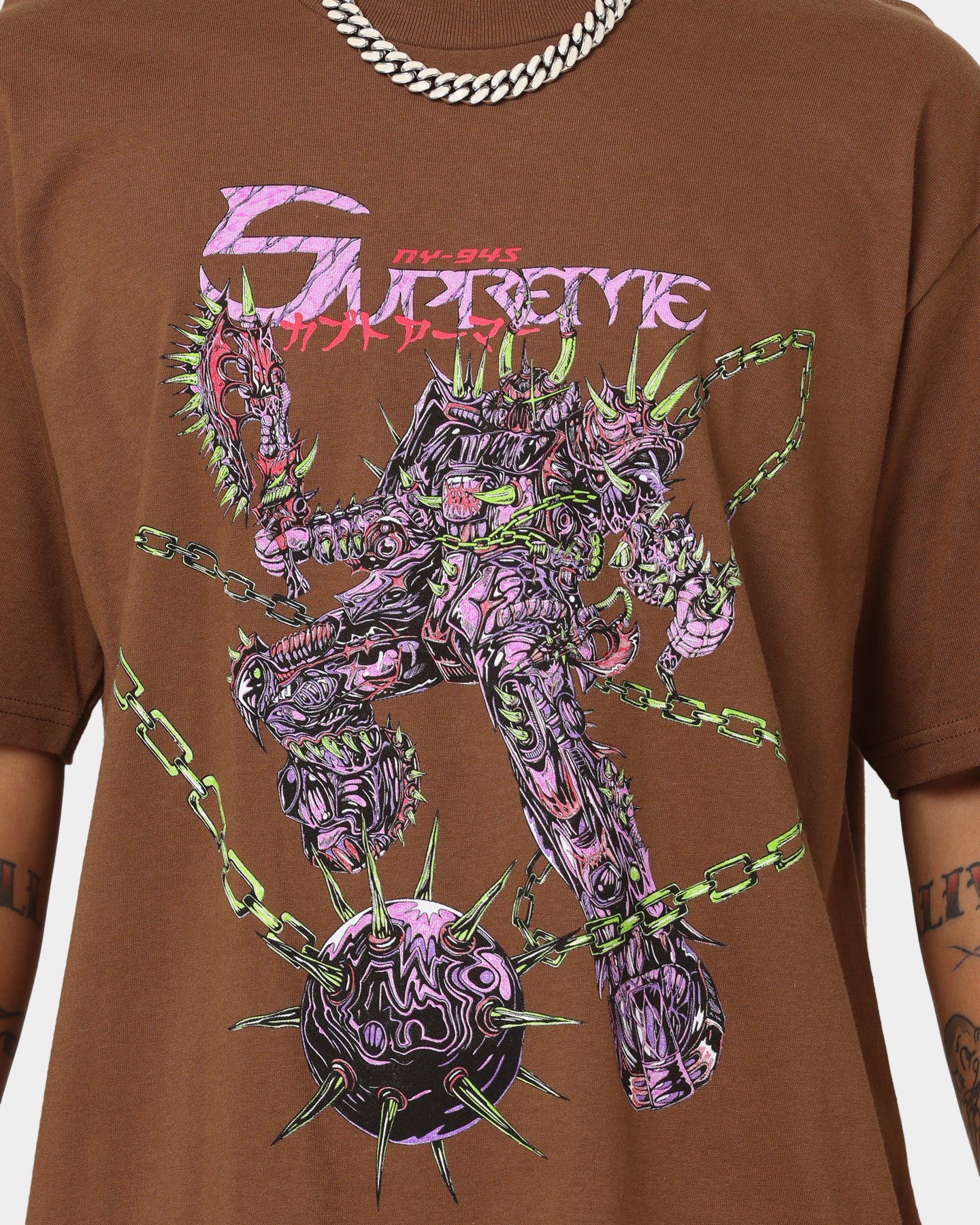 Supreme Spikes T-Shirt Brown - Image 3