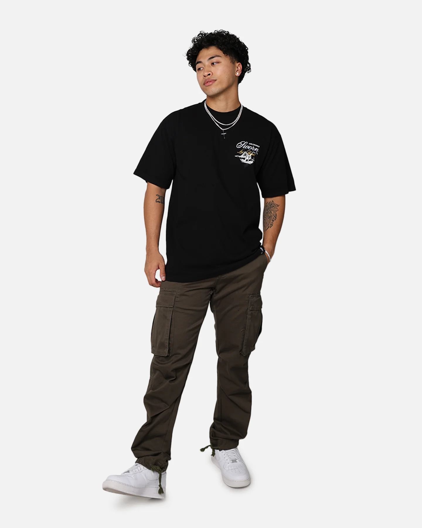 Sworn To Us Martini T-Shirt Black - Image 3