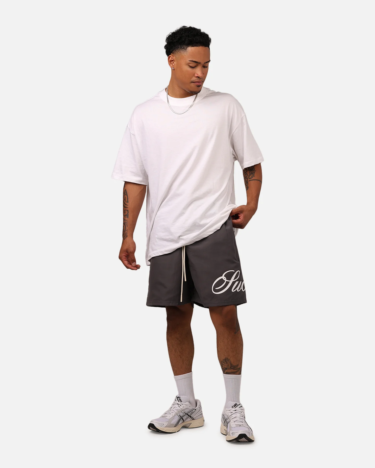 Sworn To Us Spirit Angel Swim Shorts Grey - Image 2