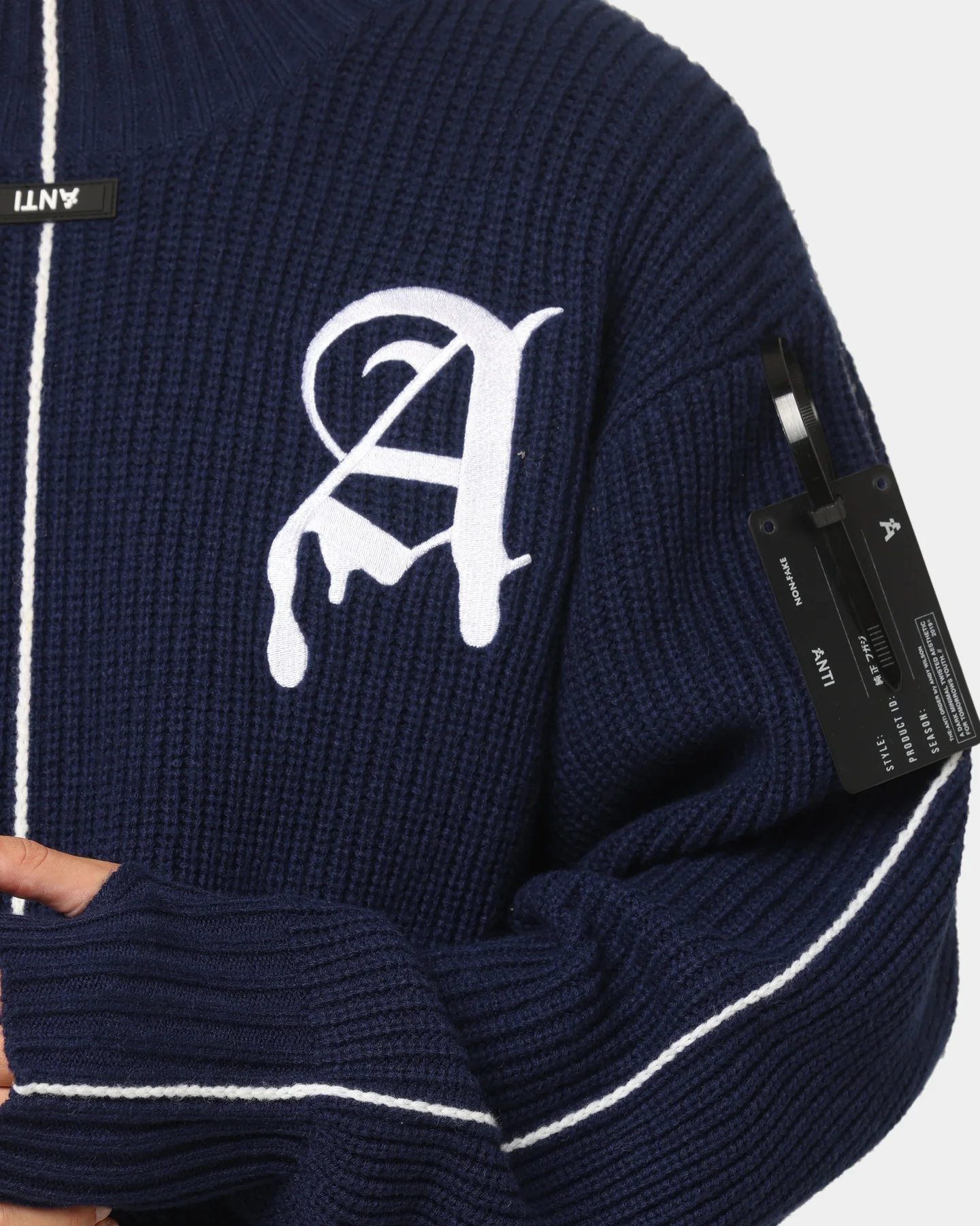 The Anti Order Affiliated High Neck Sweater Dark Navy/White - Image 10