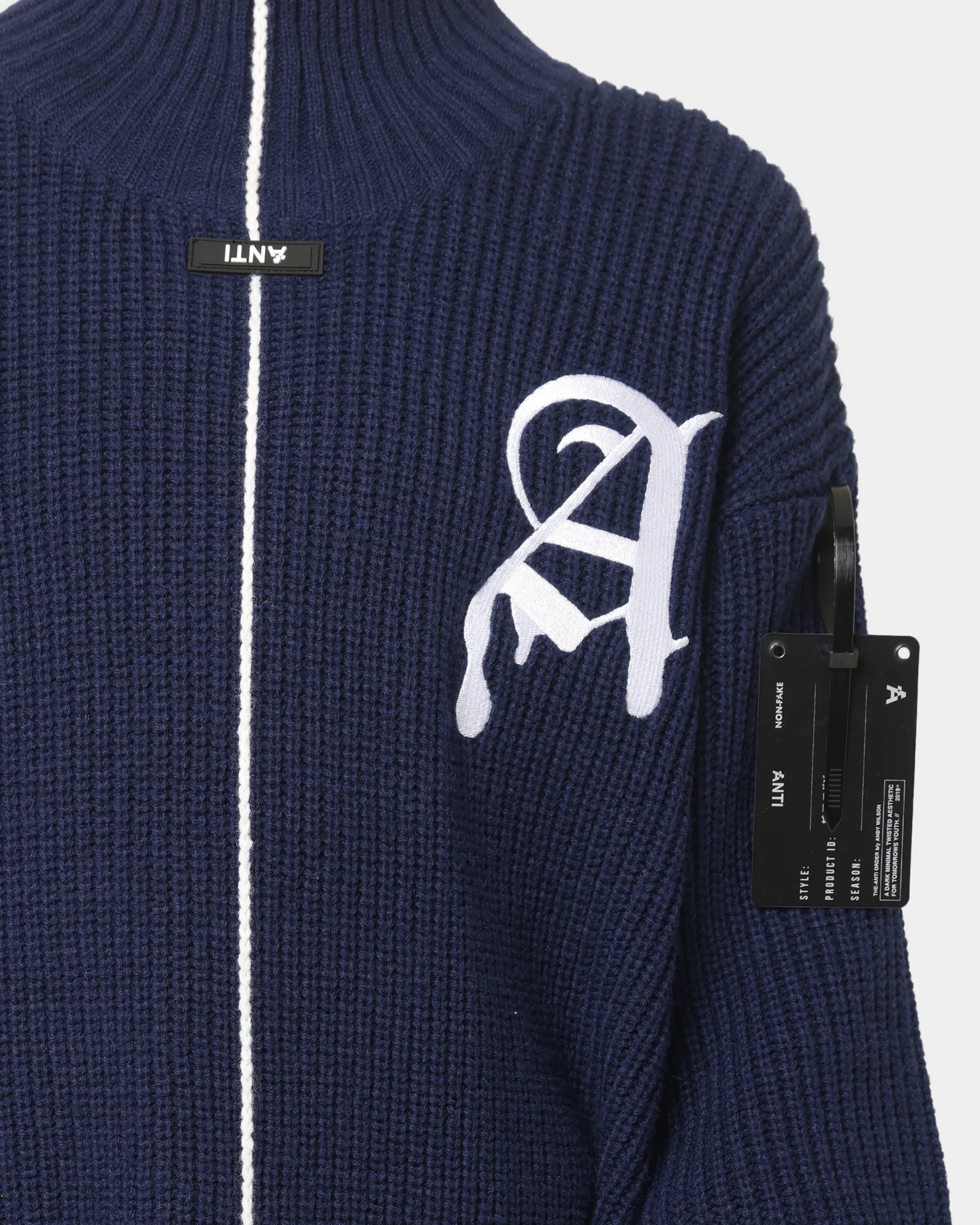 The Anti Order Affiliated High Neck Sweater Dark Navy/White - Image 3