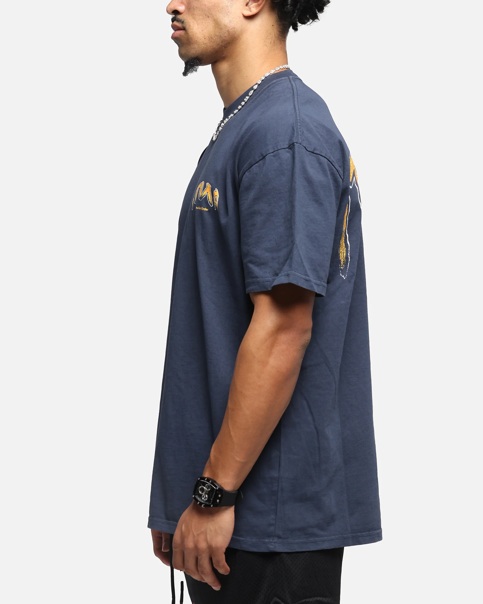 The Anti Order Anti Collegate Boxy T-Shirt Navy - Image 6