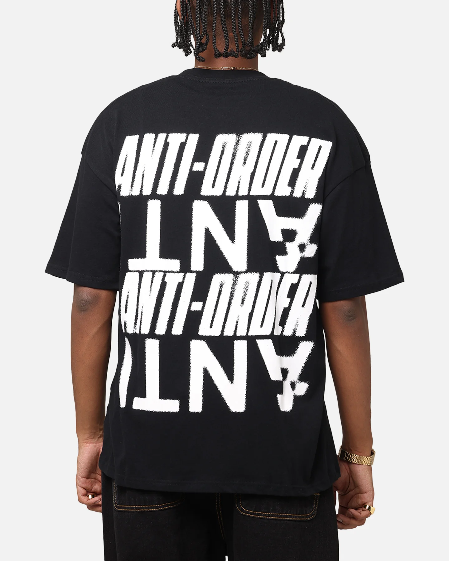 The Anti Order Anti Stacked Drop Shoulder T-Shirt Black - Image 2